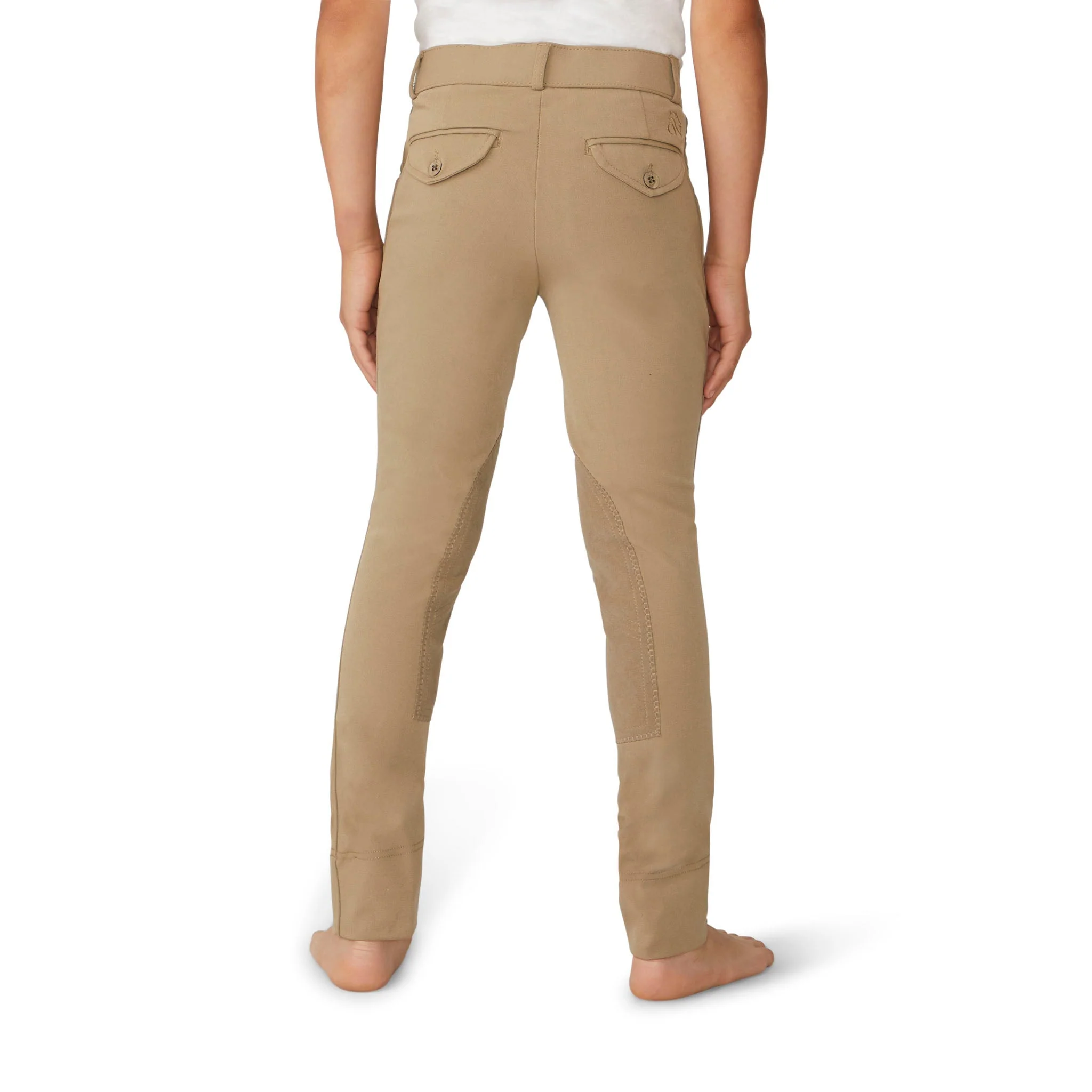 Boys' EuroWeave DX Suede Knee Patch Jod - Light Tan - Image 2