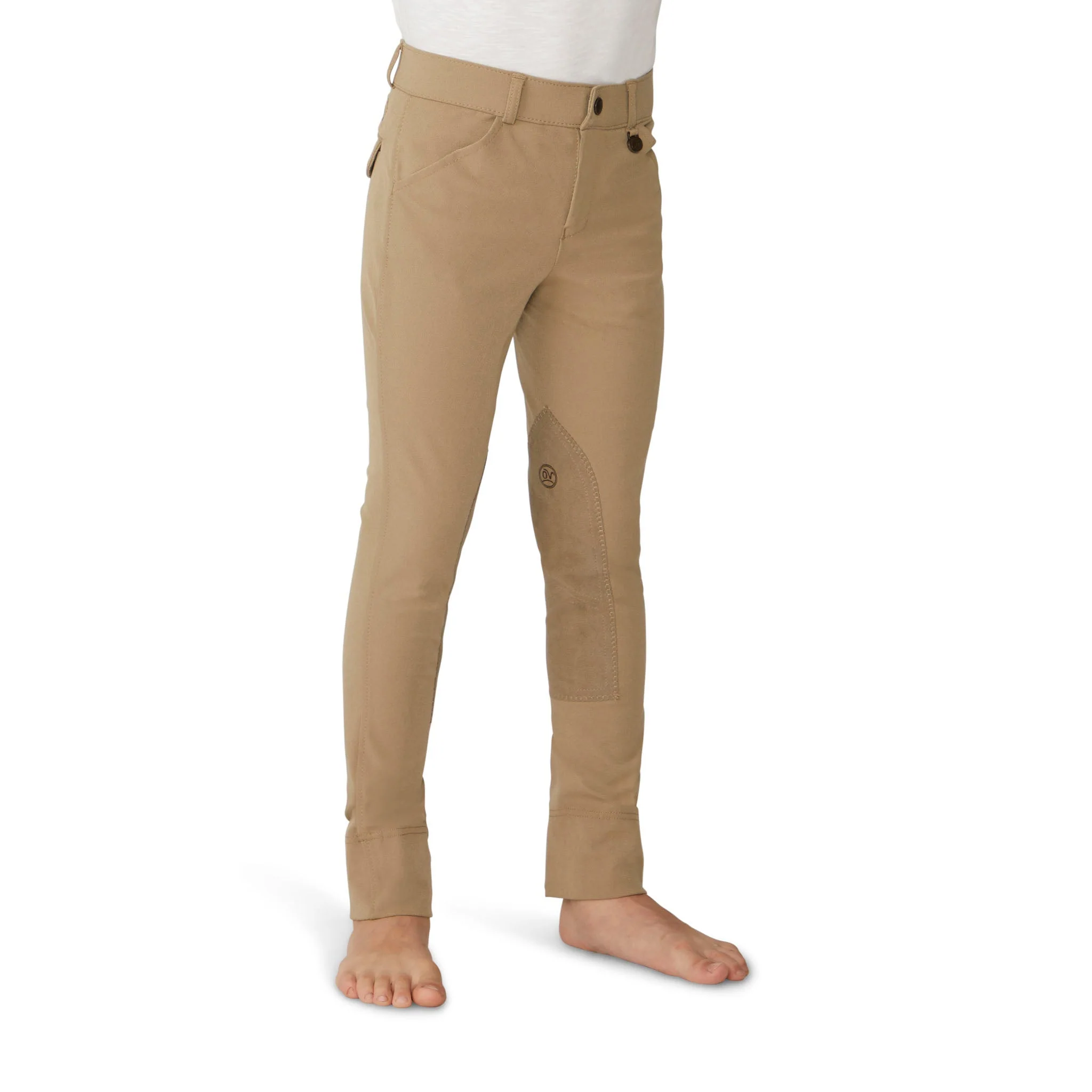 Boys' EuroWeave DX Suede Knee Patch Jod - Light Tan - Image 3