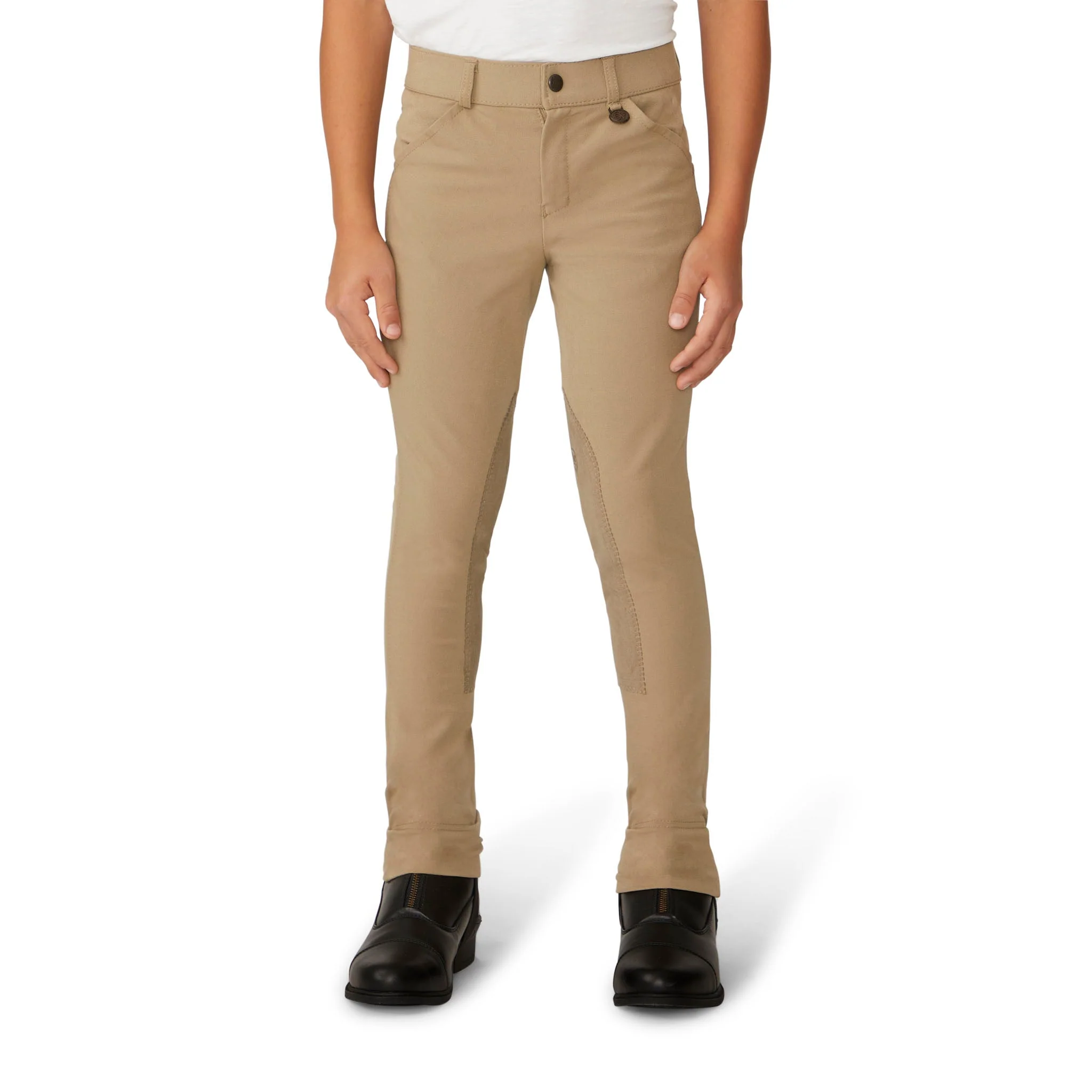 Boys' EuroWeave DX Suede Knee Patch Jod - Light Tan - Image 4