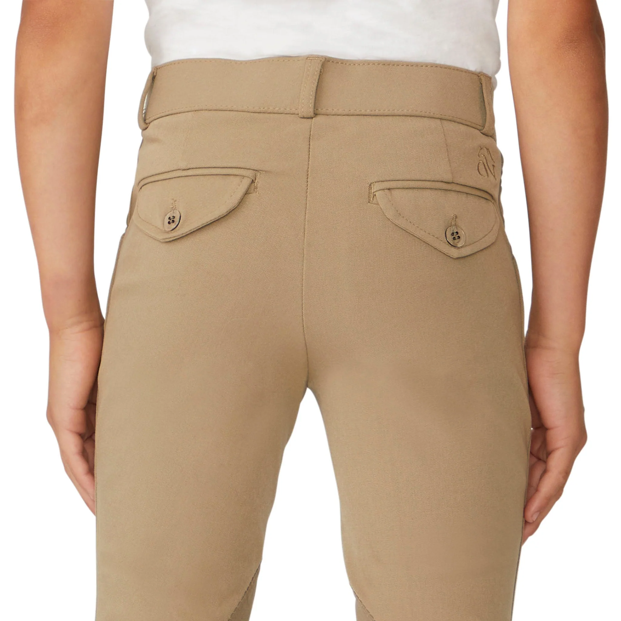 Boys' EuroWeave DX Suede Knee Patch Jod - Light Tan - Image 5