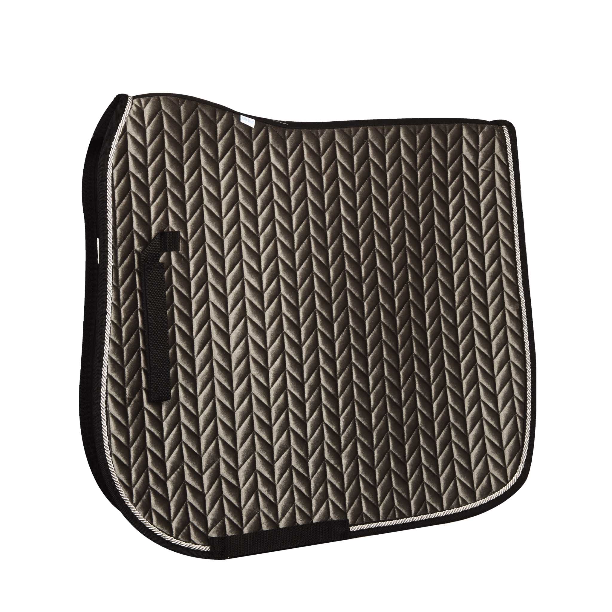 Elegance Velvet Dressage Saddle Pad - Burgundy/Gold/Black - Image 3