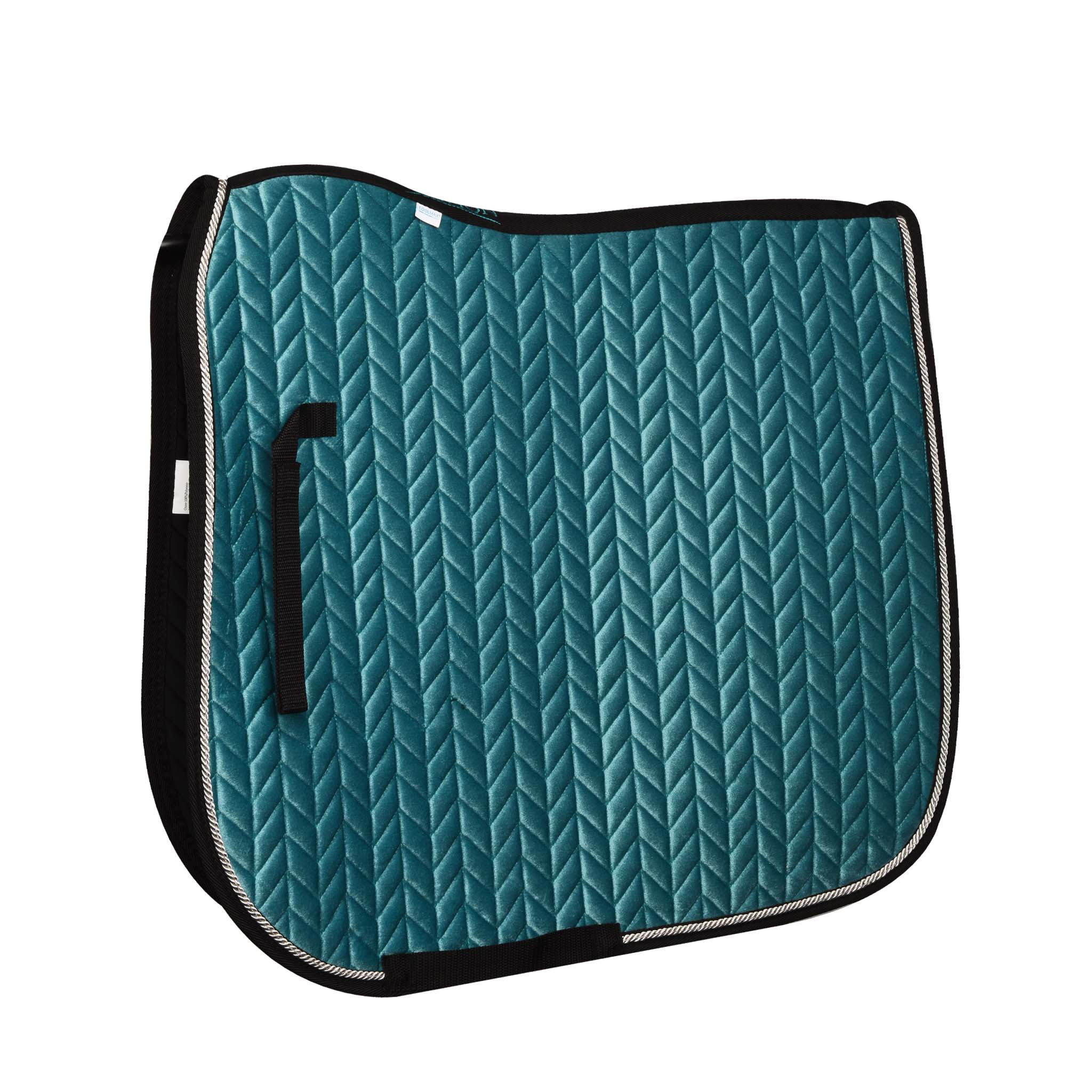 Elegance Velvet Dressage Saddle Pad - Burgundy/Gold/Black - Image 6