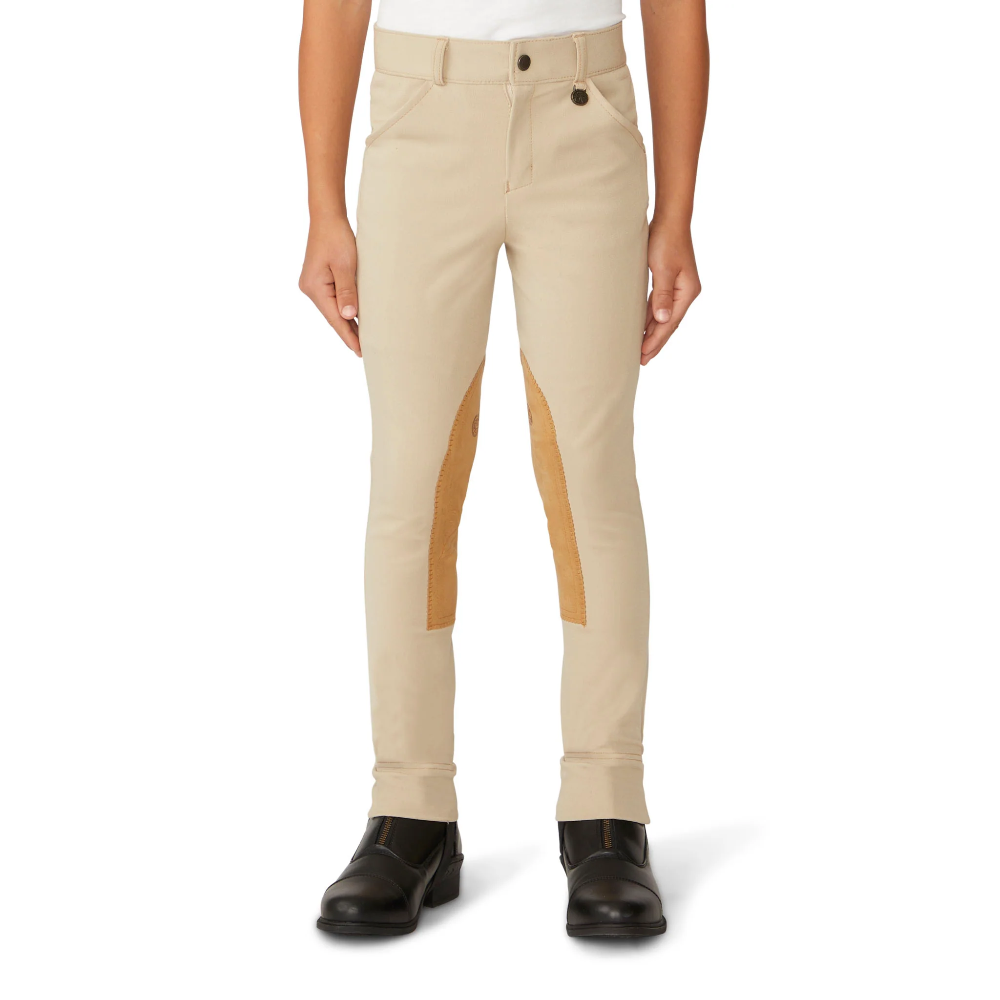 Boys' EuroWeave DX Suede Knee Patch Jod - Classic Show Tan - Image 4