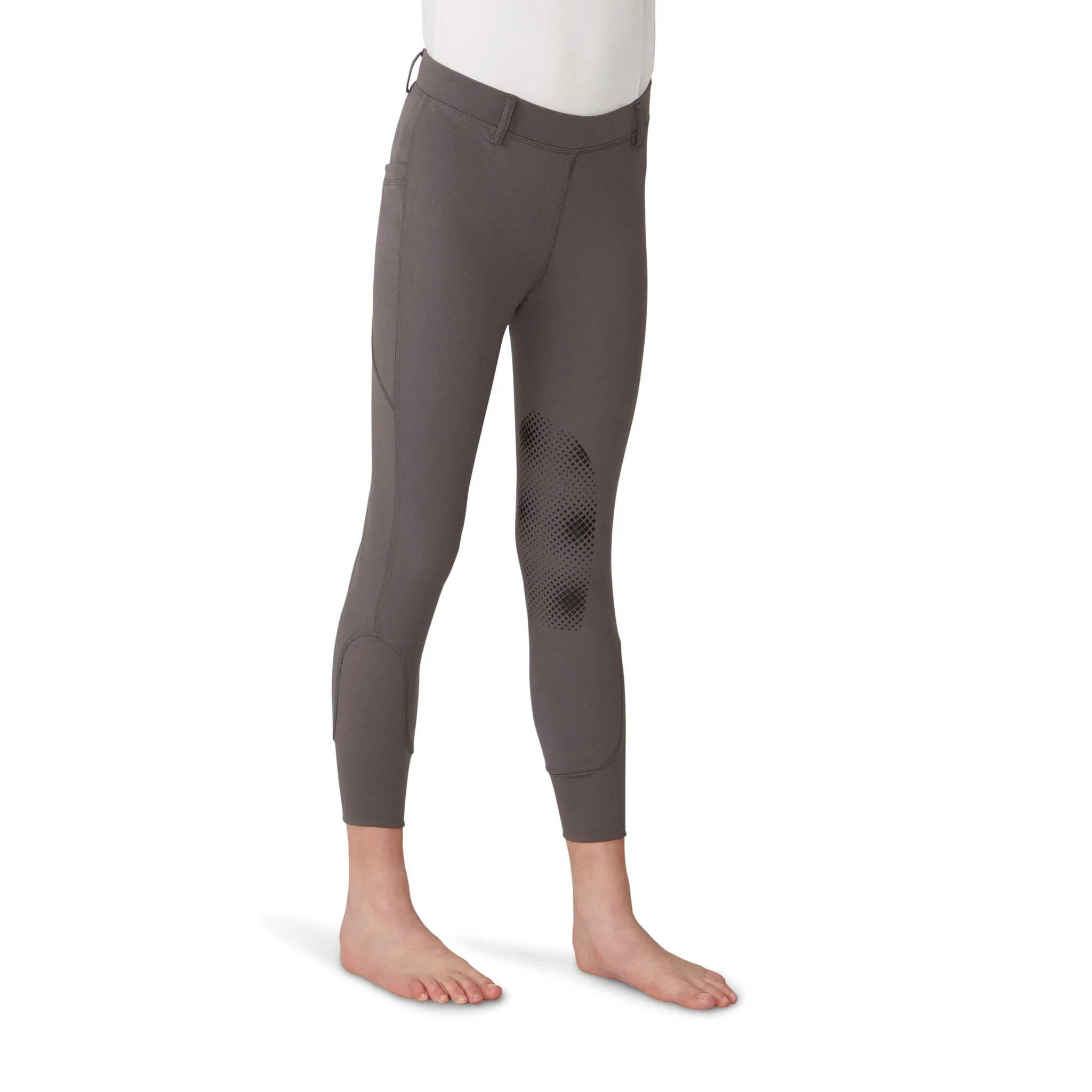 Girls' Equinox Silicone Knee Patch Winter Breech - Steel Grey - Image 3