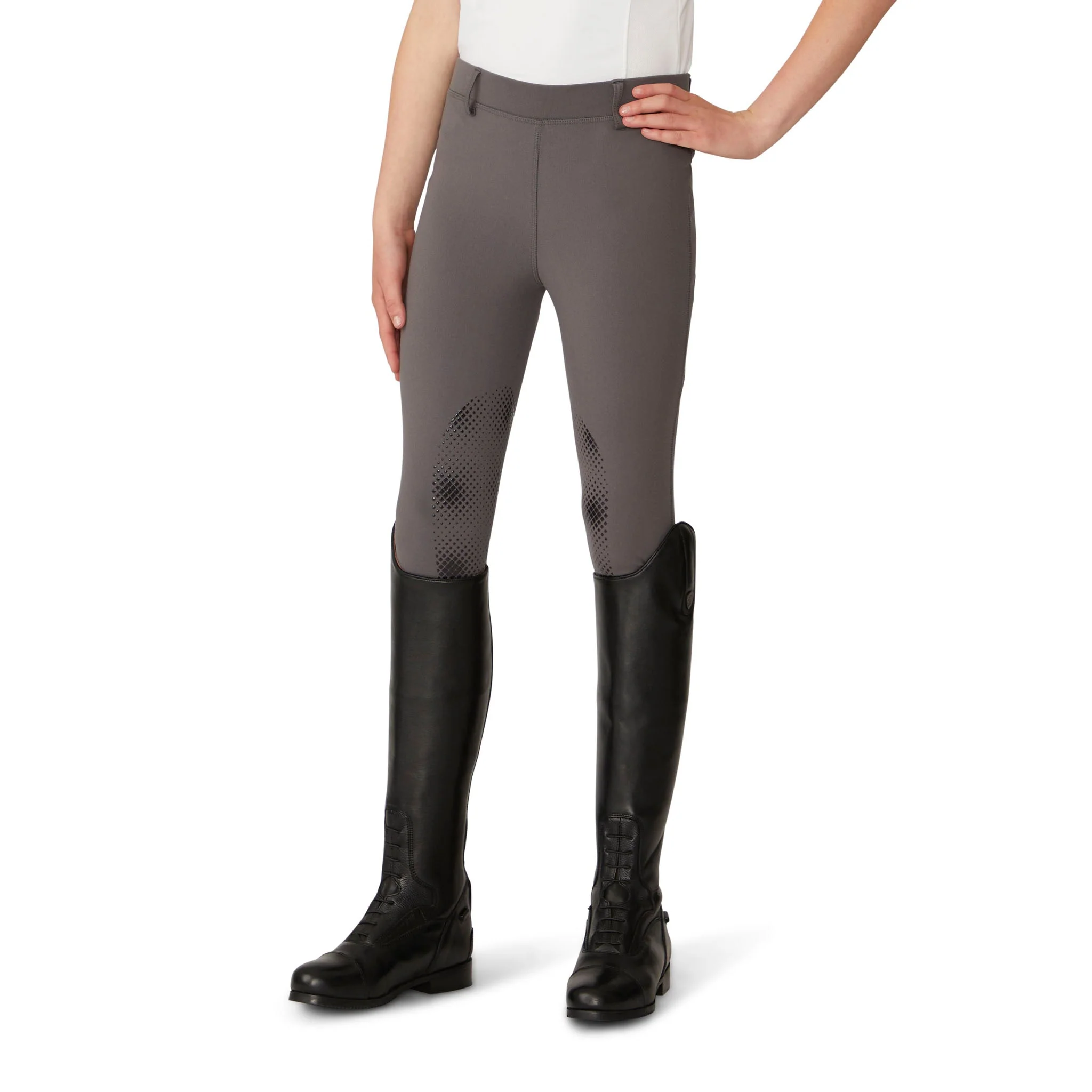 Girls' Equinox Silicone Knee Patch Winter Breech - Steel Grey - Image 4