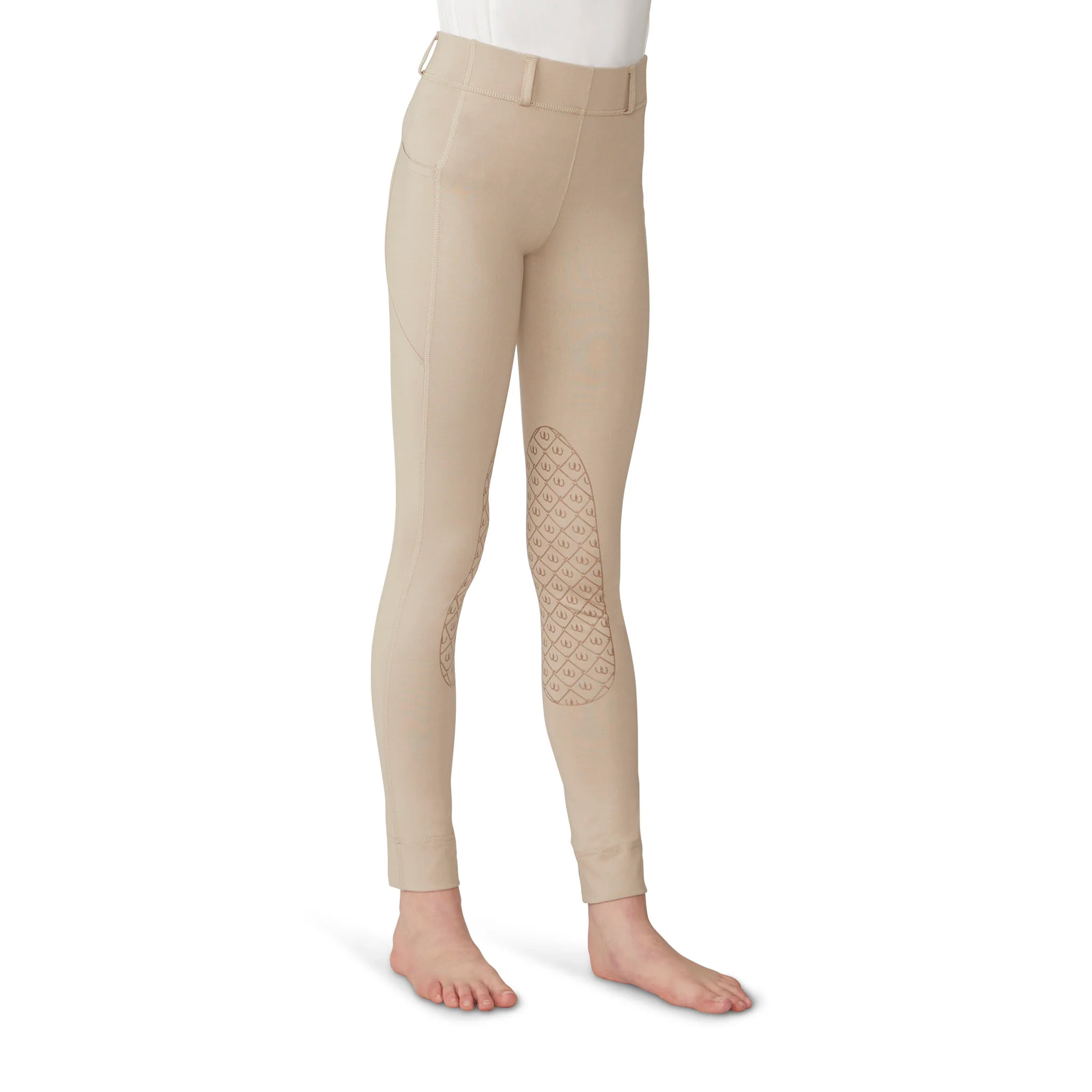 Kids' AeroWick Pull on Silicone Knee Patch Jod - Neutral Beige - Image 3