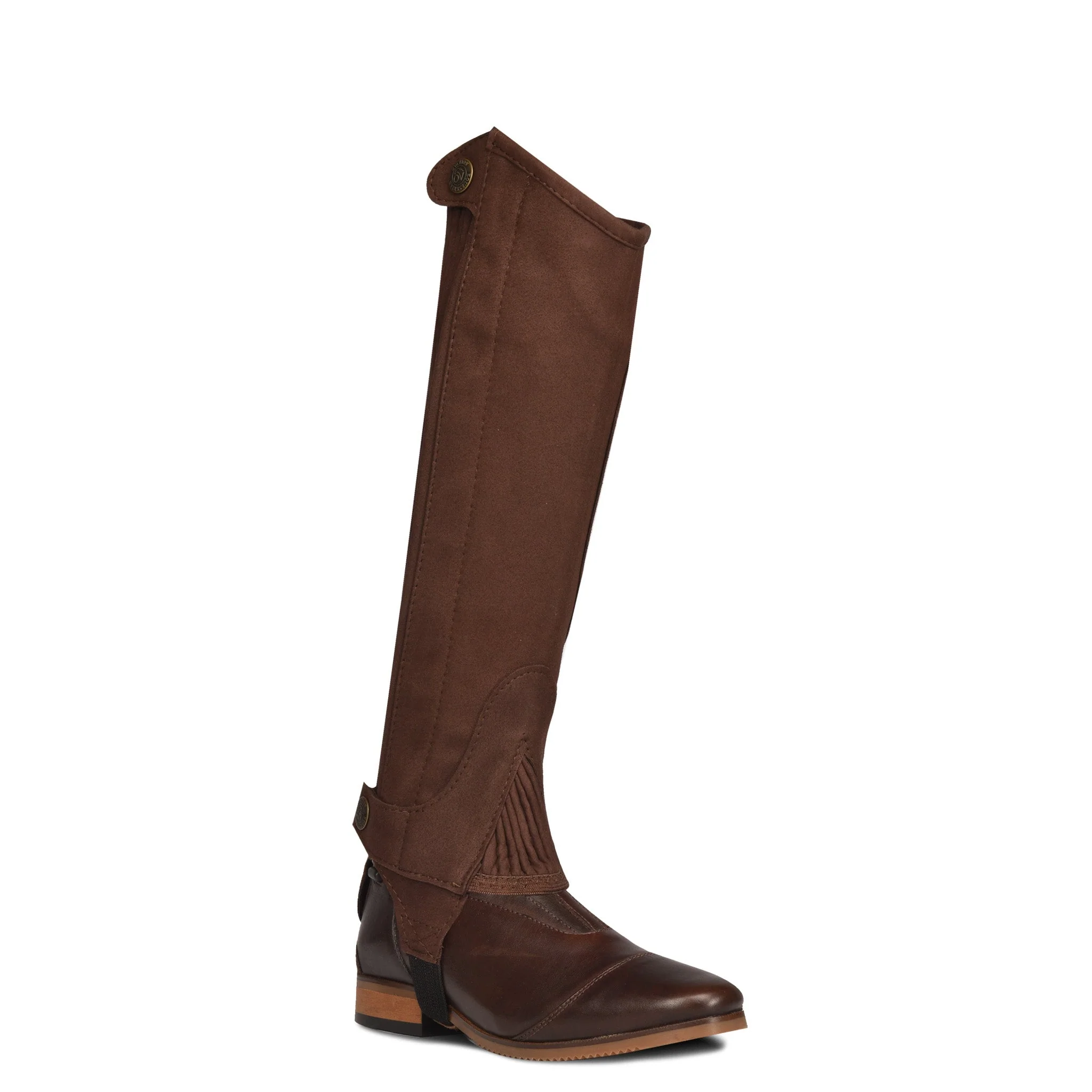 Kids' Amara Ribbed Half Chaps - Dark Brown - Image 2