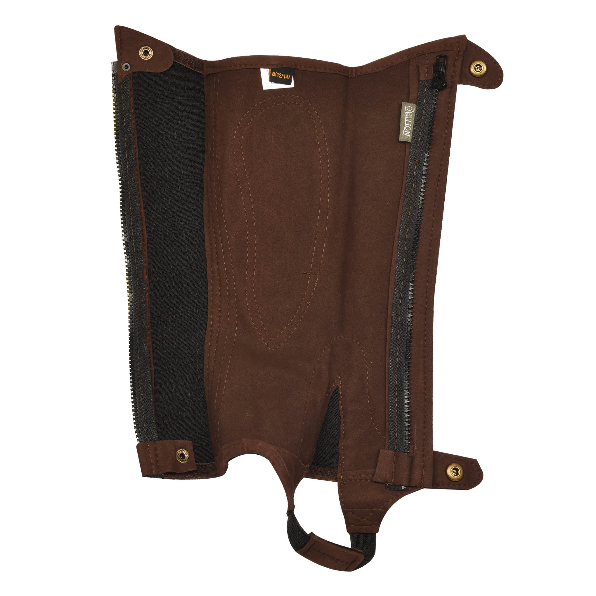 Kids' Amara Ribbed Half Chaps - Dark Brown - Image 3