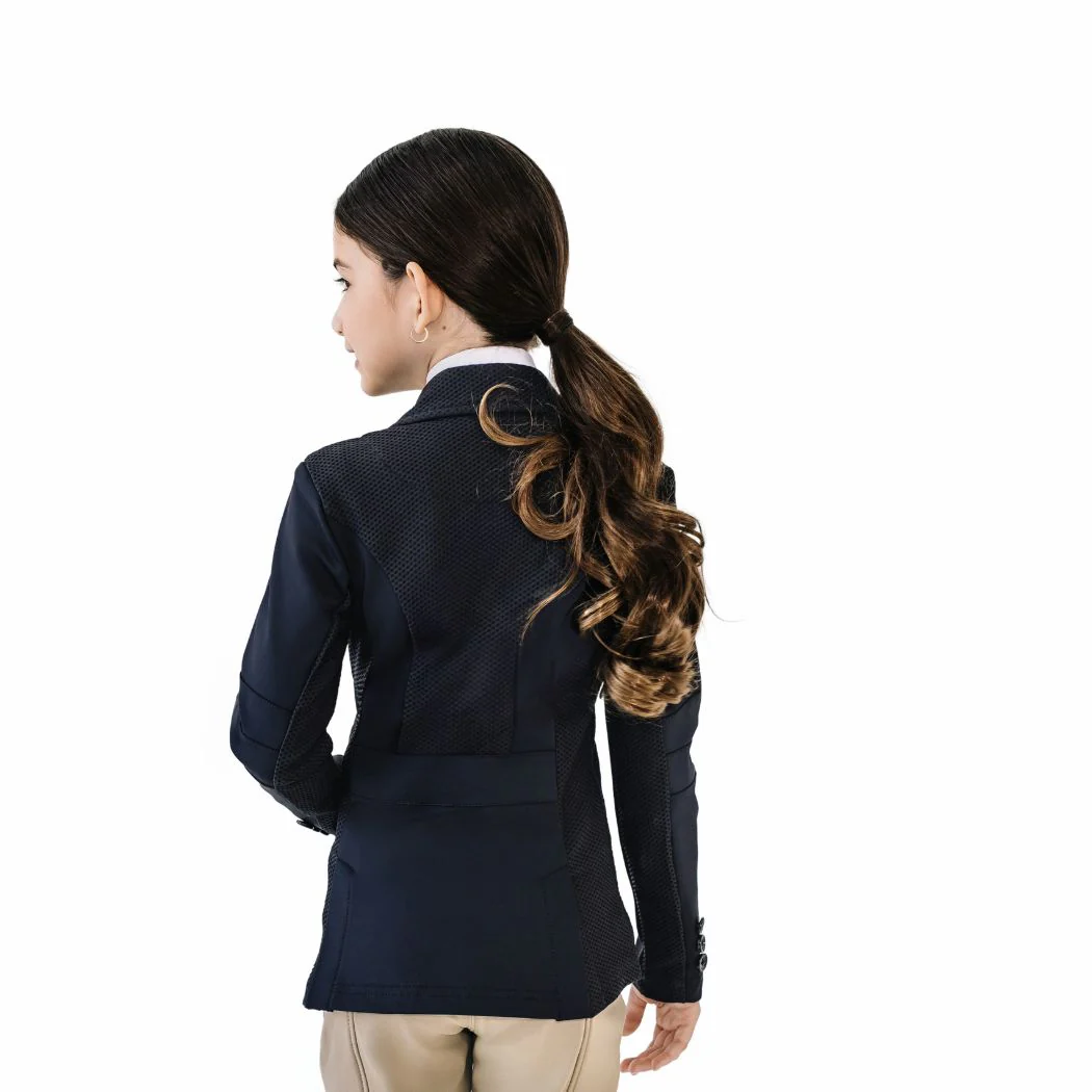 Kids' Mesh Hybrid Show Coat - Navy - Image 5
