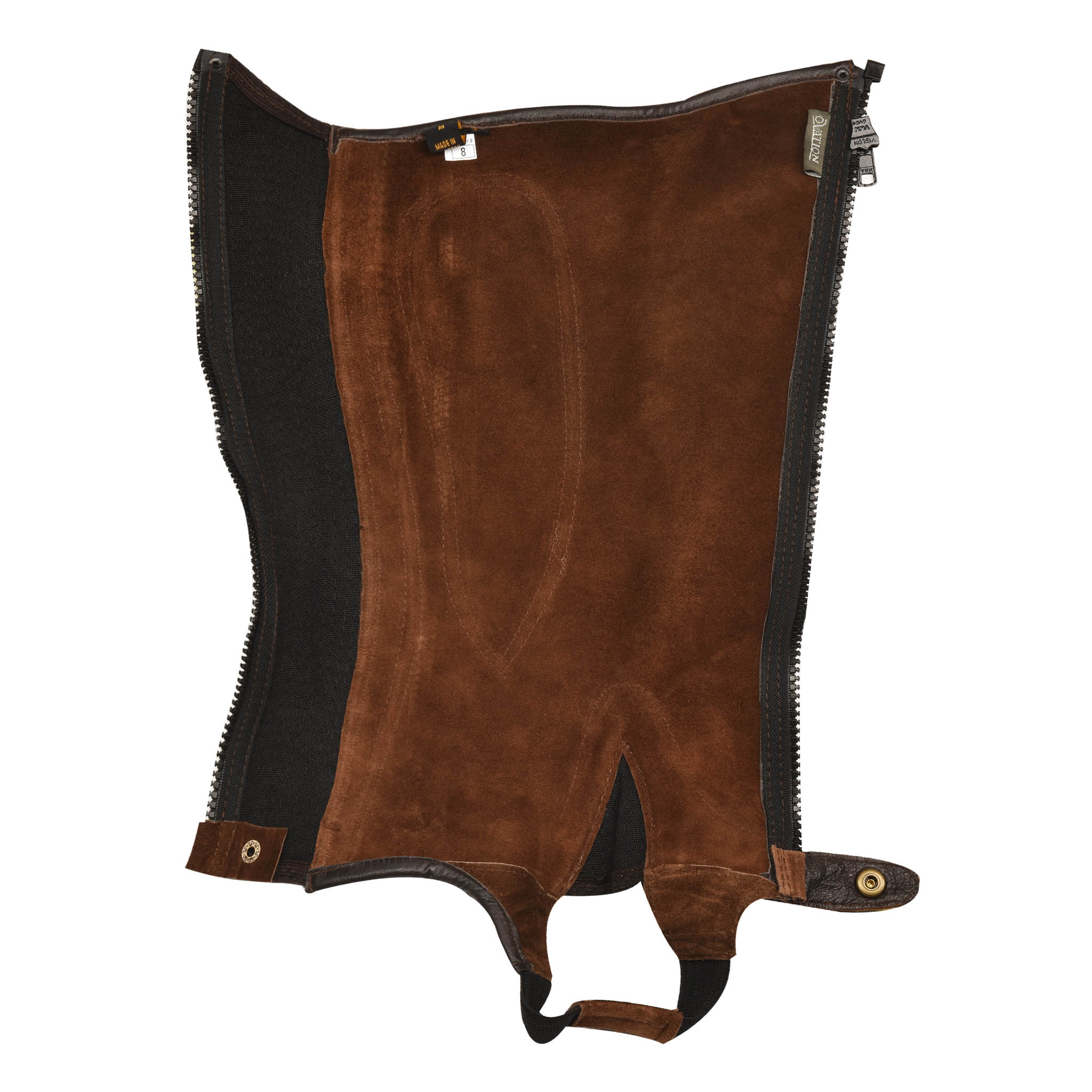 Kids' Pro Suede Ribbed Half Chap - Brown - Image 2
