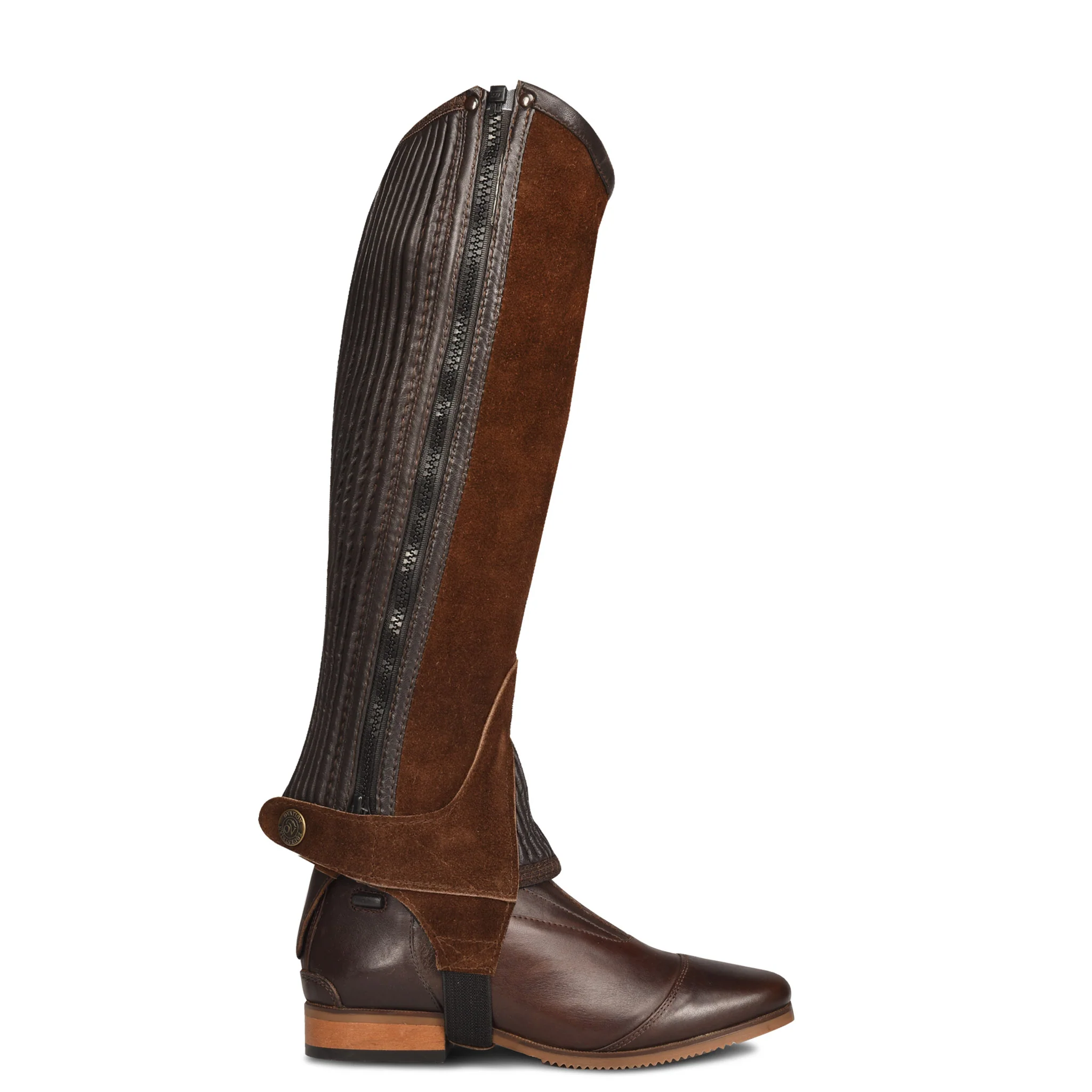 Kids' Pro Suede Ribbed Half Chap - Brown - Image 3