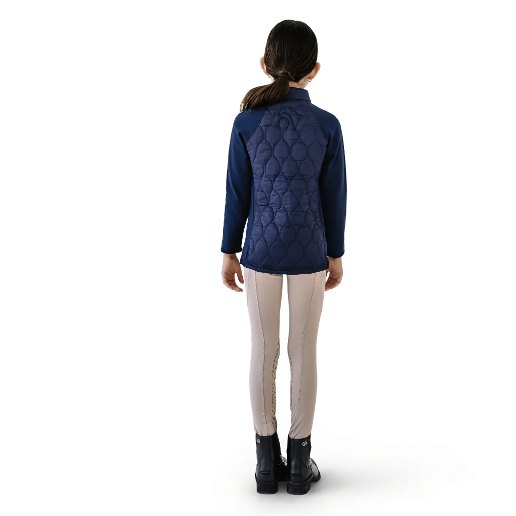 Kids' Quilted Hybrid Puffer Jacket - Navy - Image 5