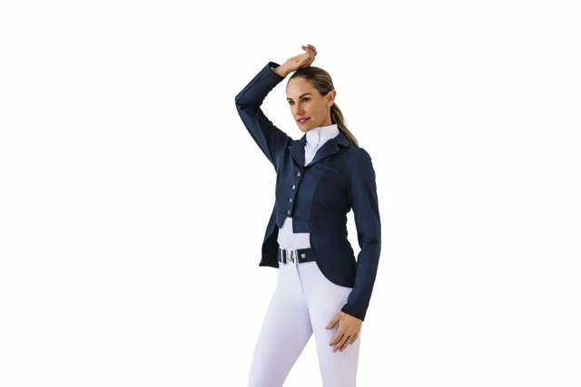 Ladies Shine Dressage Show Coat - Black - Image 3