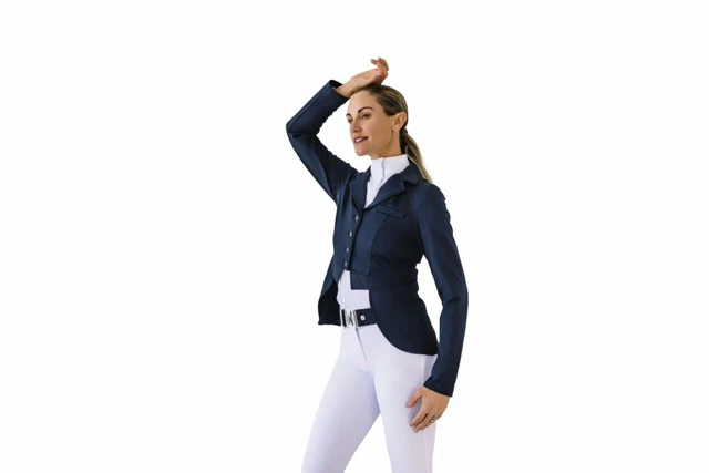 Ladies Shine Dressage Show Coat - Black - Image 4