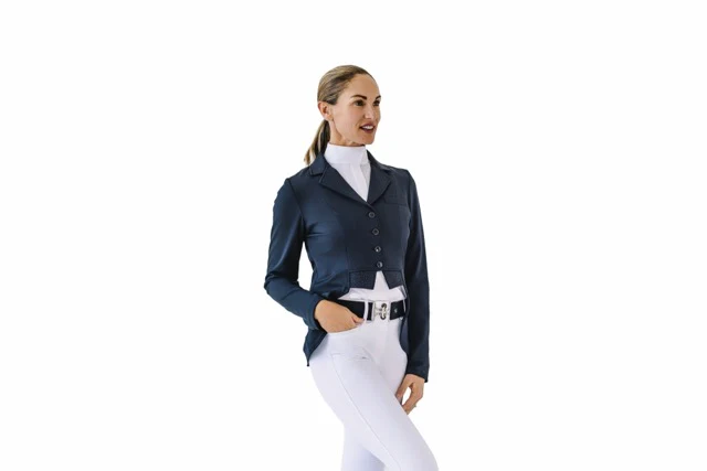 Ladies Shine Dressage Show Coat - Black - Image 9