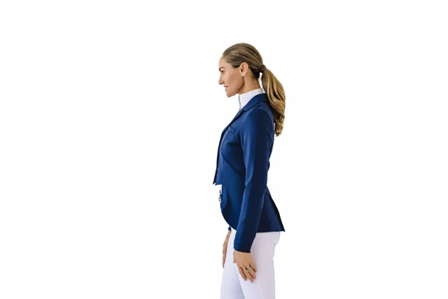 Ladies Shine Dressage Show Coat - Navy - Image 10