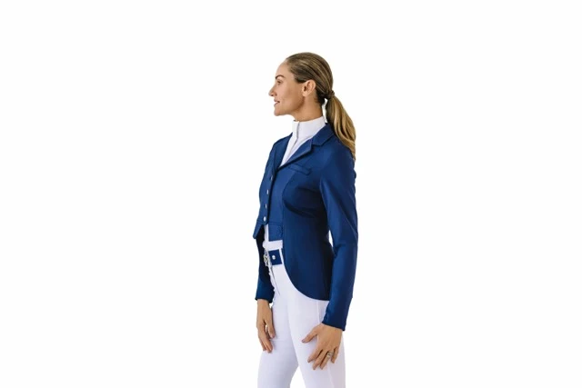 Ladies Shine Dressage Show Coat - Navy - Image 9