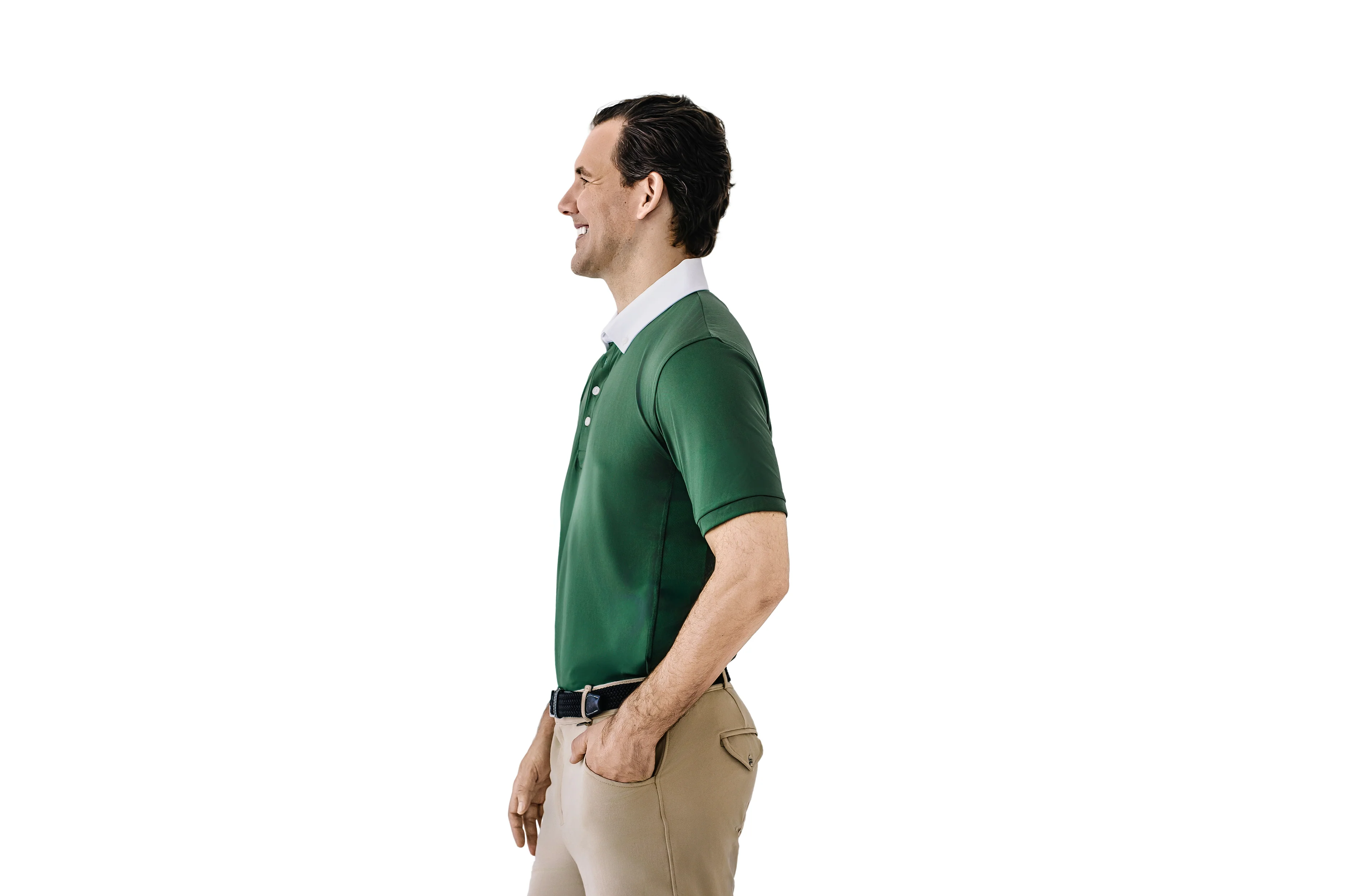 Men's Classic Short Sleeve Polo Show Shirt - Hunter - Image 3