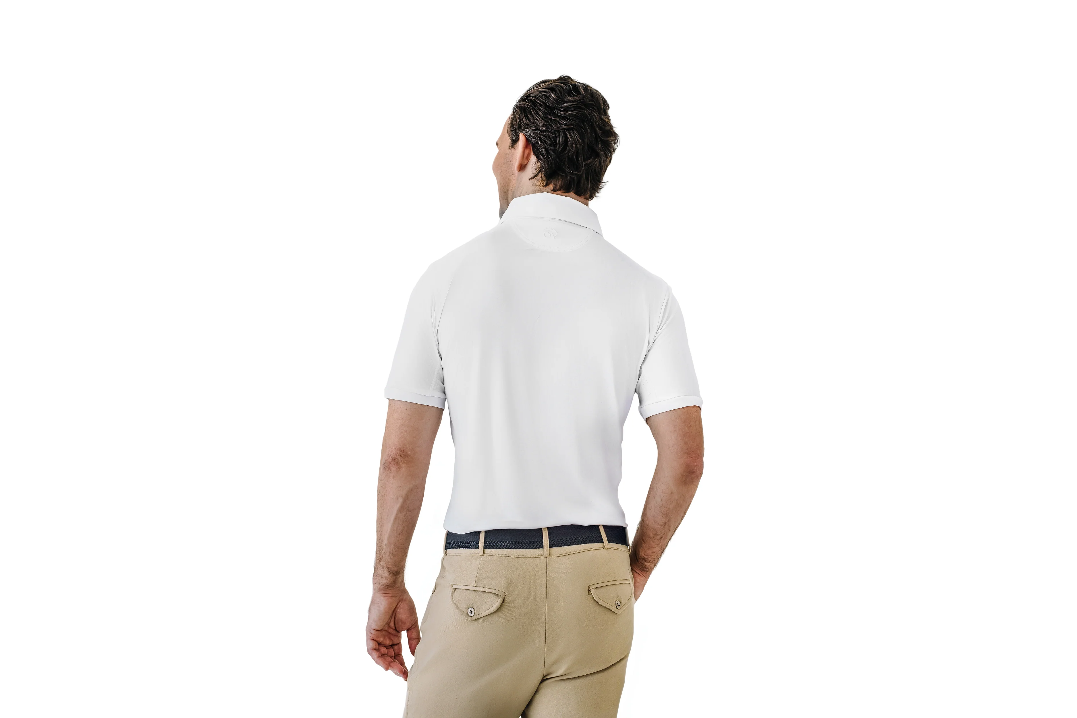 Men's Classic Short Sleeve Polo Show Shirt - White - Image 4