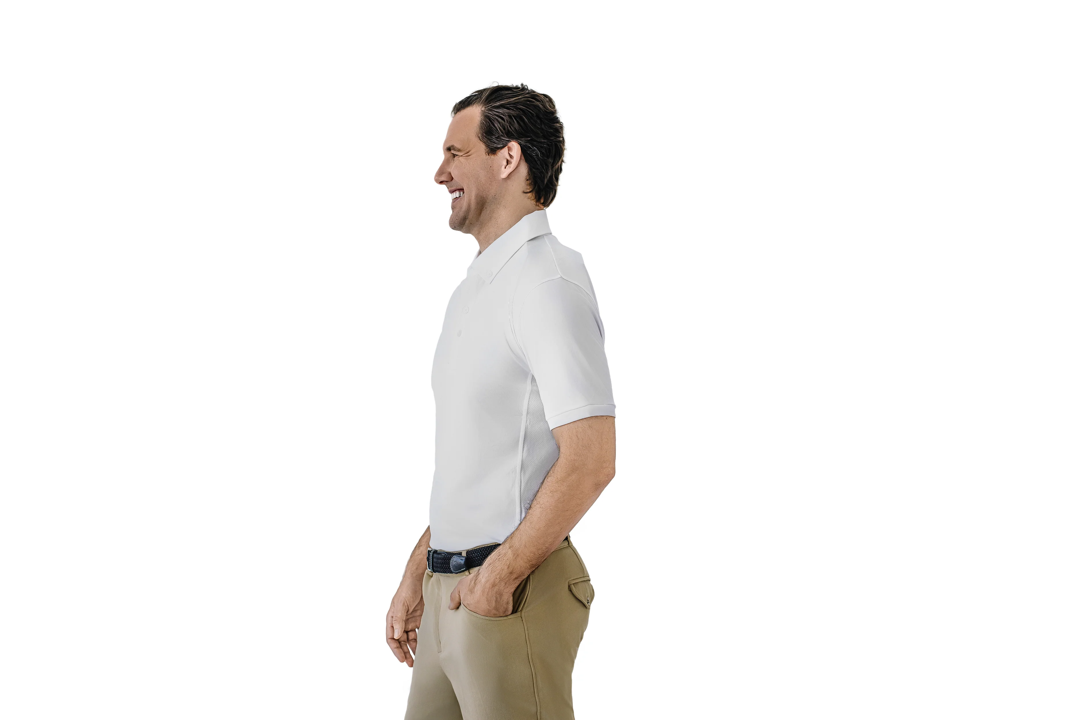 Men's Classic Short Sleeve Polo Show Shirt - White - Image 5