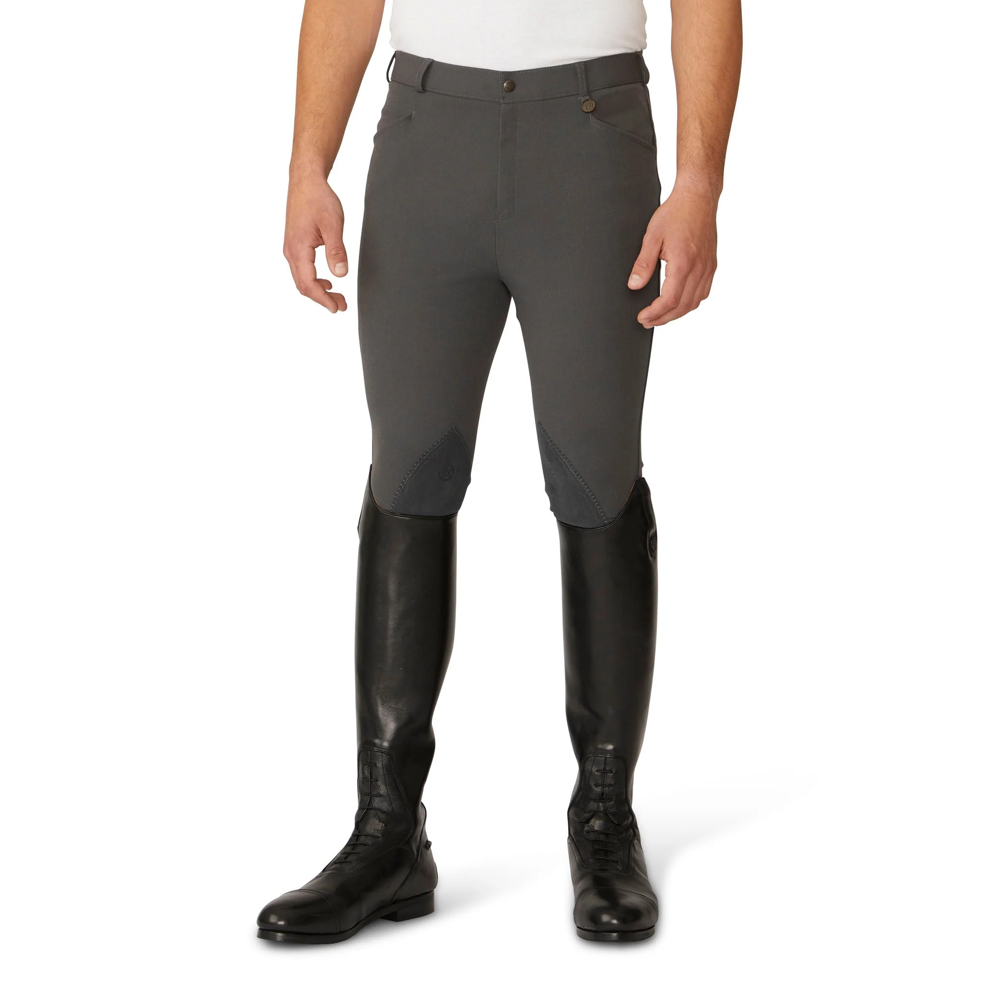 Men's EuroWeave DX Suede Knee Patch Breech - Charcoal - Image 4