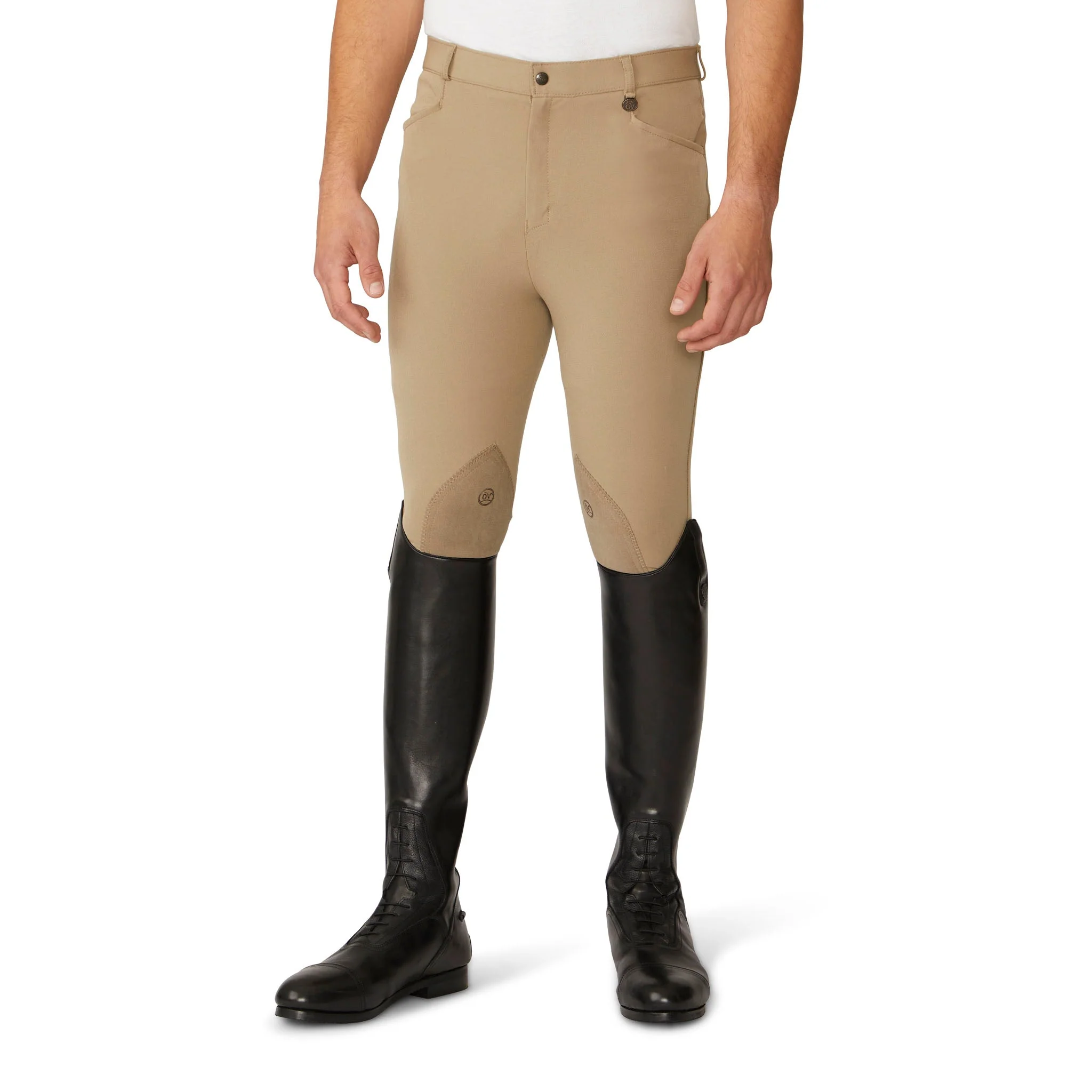 Men's EuroWeave DX Suede Knee Patch Breech - Light Tan - Image 4
