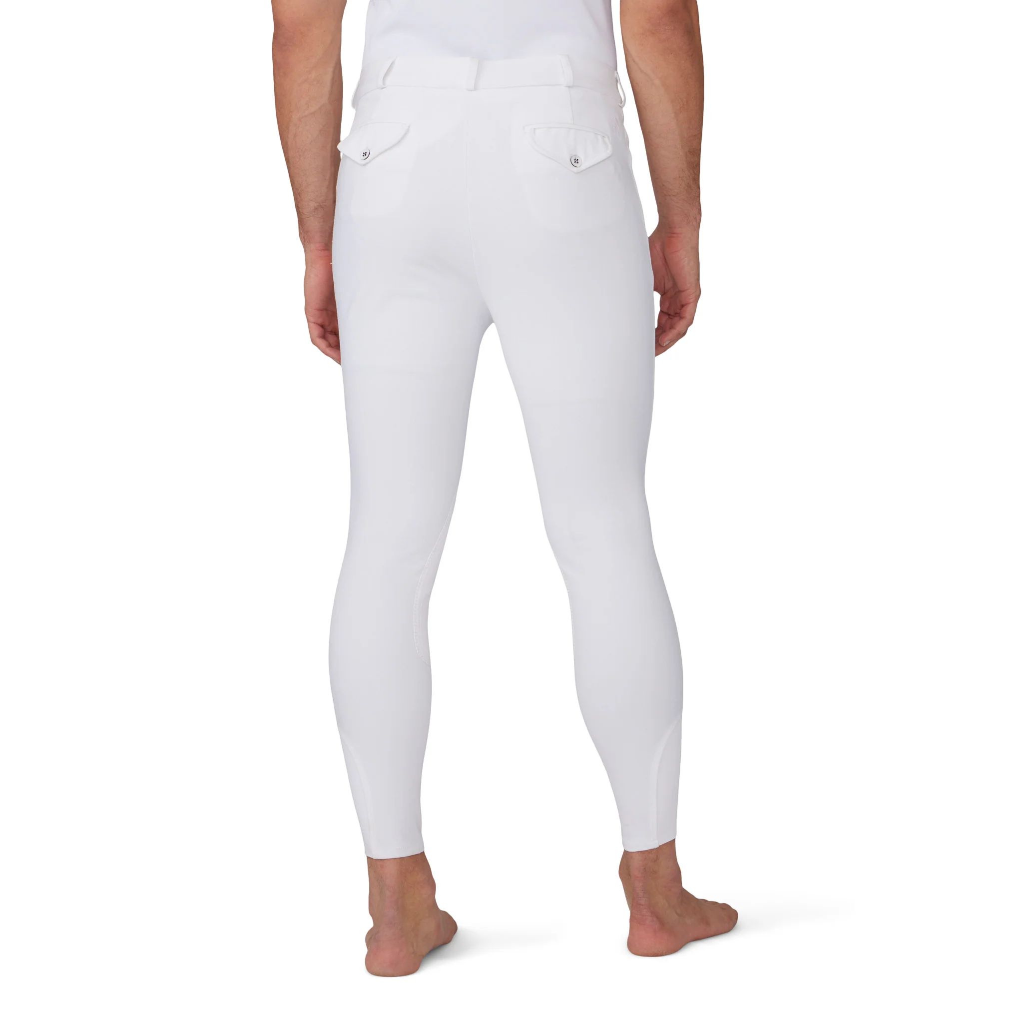 Men's EuroWeave DX  Suede Knee Patch Breech - White - Image 3