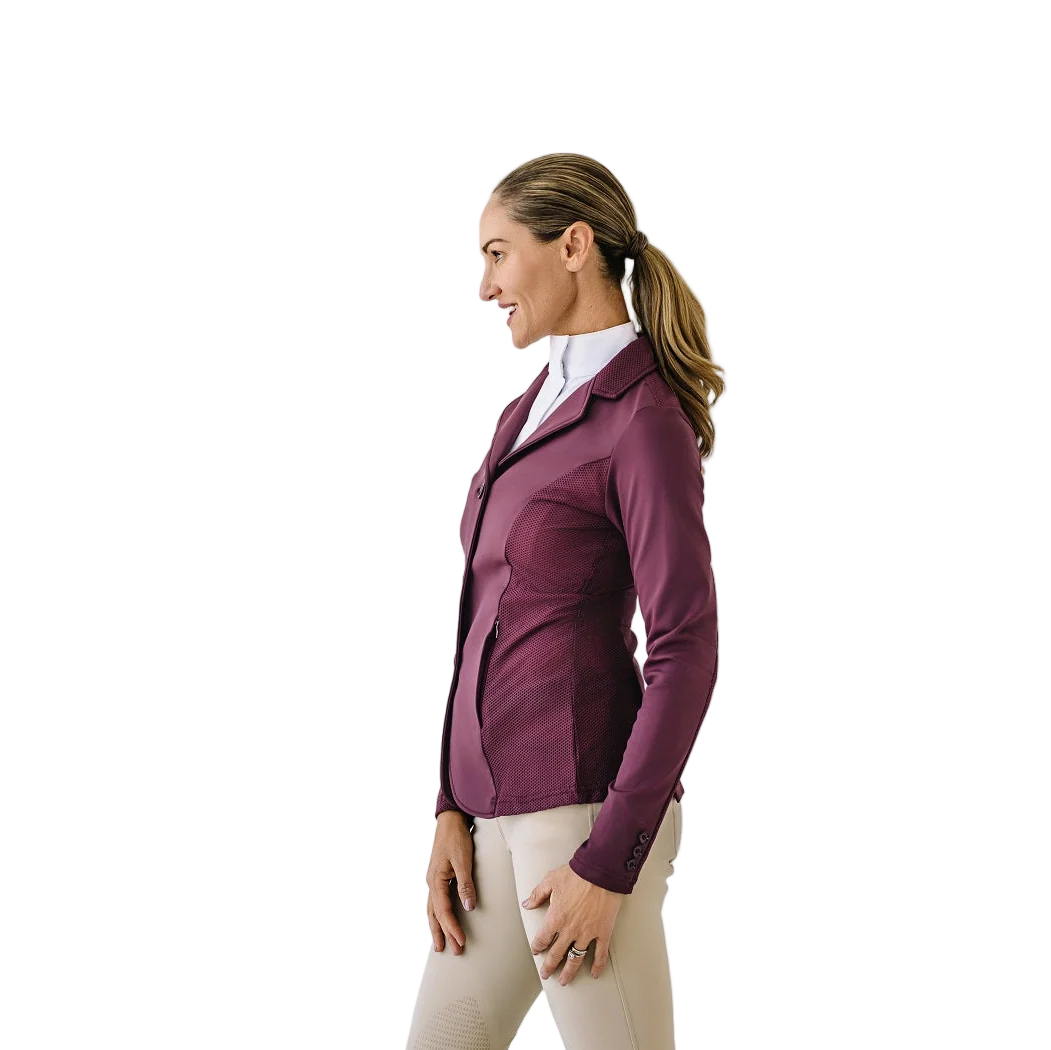 Mesh Hybrid Show Coat - Deepest Plum - Image 4