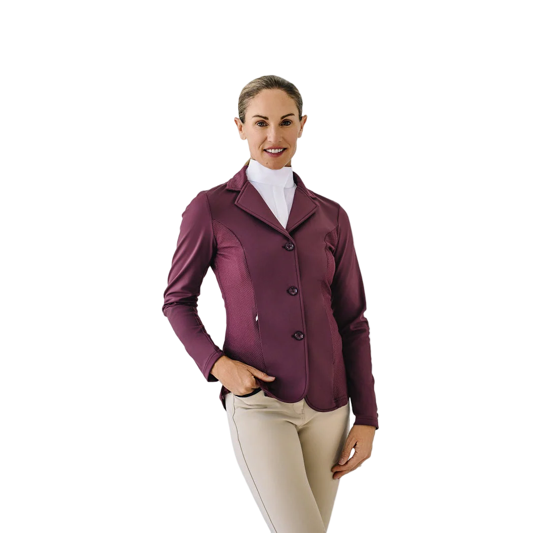Mesh Hybrid Show Coat - Deepest Plum - Image 5
