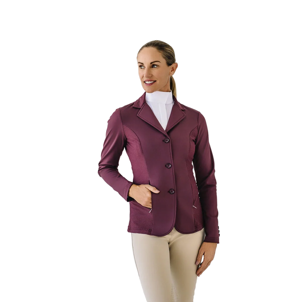 Mesh Hybrid Show Coat - Deepest Plum - Image 6