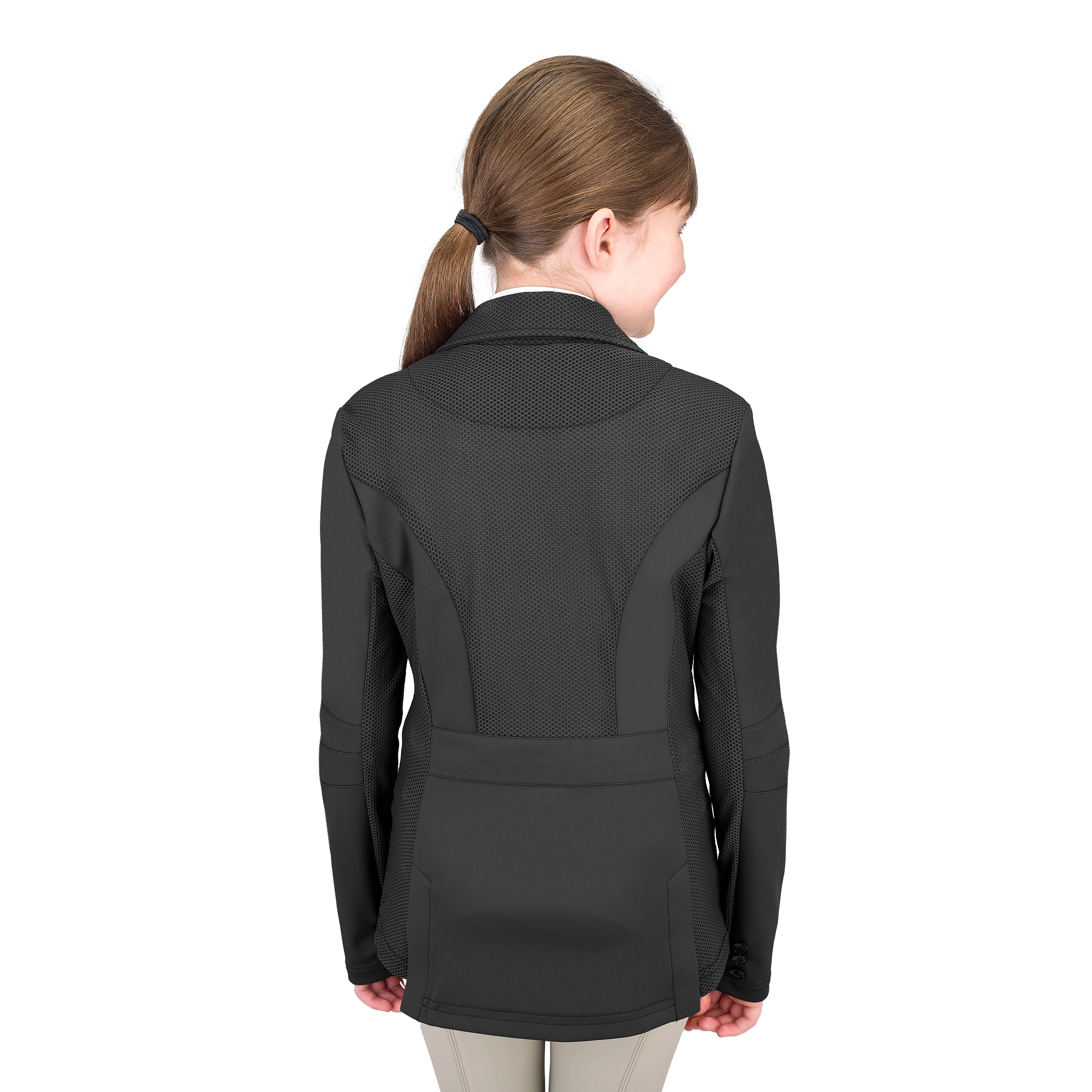 Kids' Mesh Hybrid Show Coat - Black - Image 3