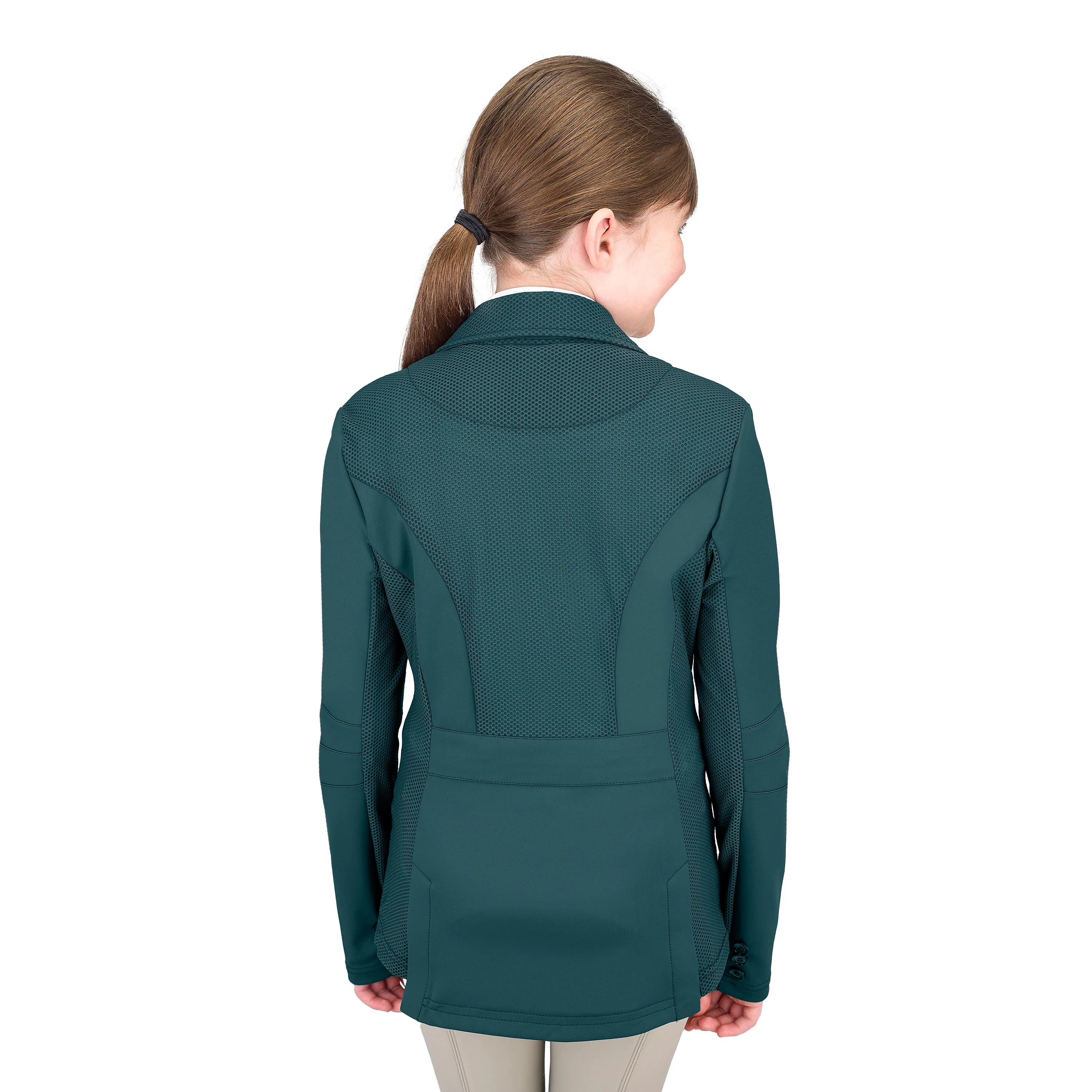 Kids' Mesh Hybrid Show Coat - Deep Teal - Image 3