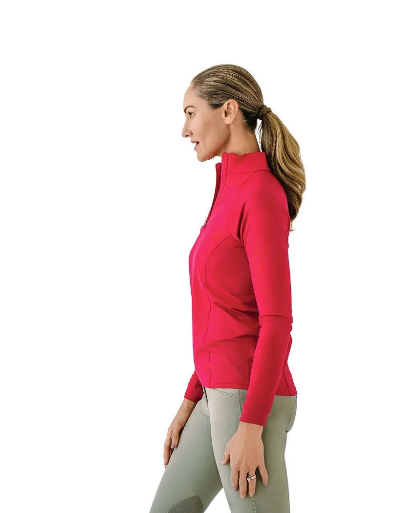Quarter-Zip Long Sleeve Sunshirt - Lipstick - Image 4