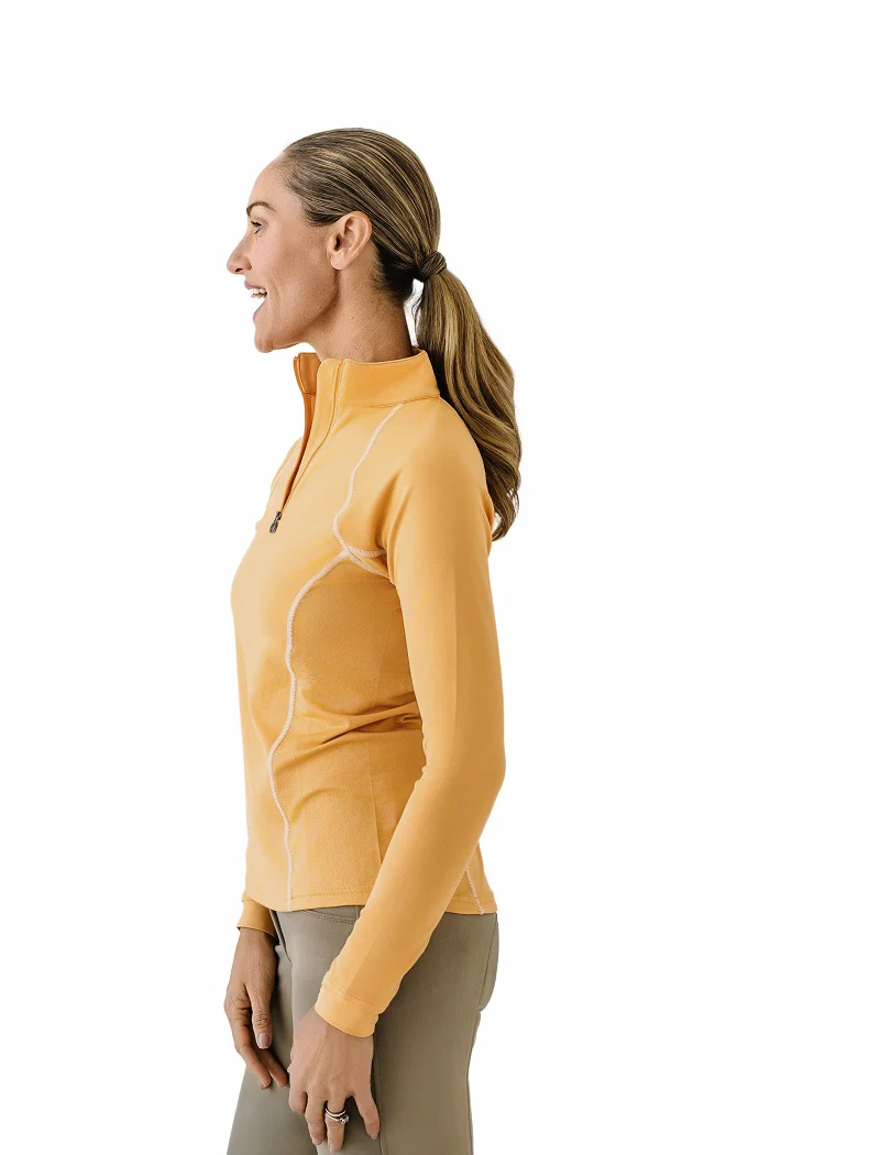 Quarter-Zip Long Sleeve Sunshirt - Muted Safron - Image 2