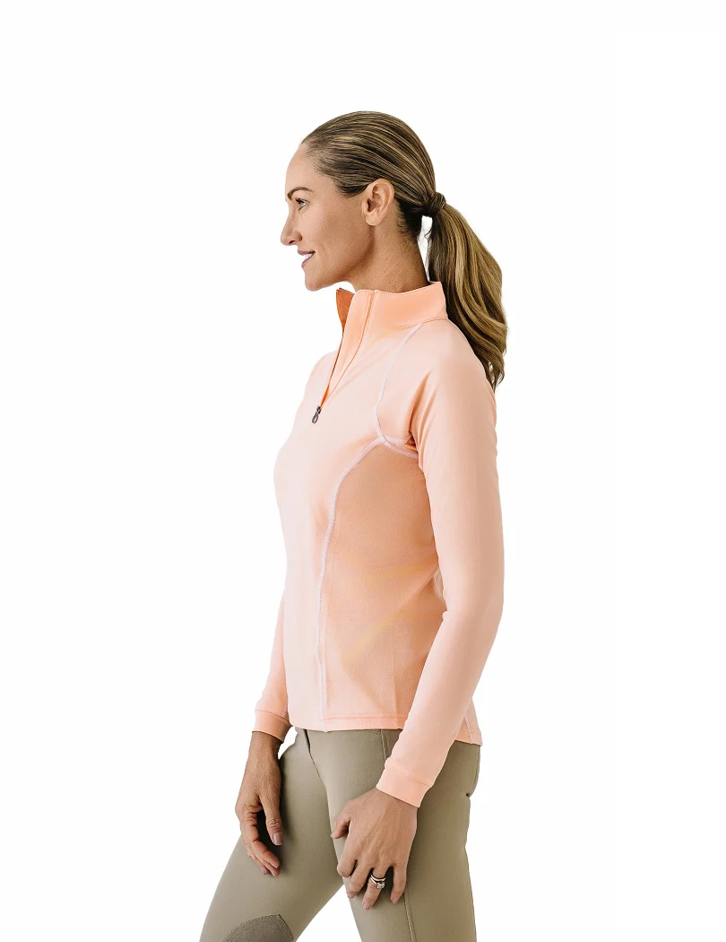 Quarter-Zip Long Sleeve Sunshirt - Peach - Image 3
