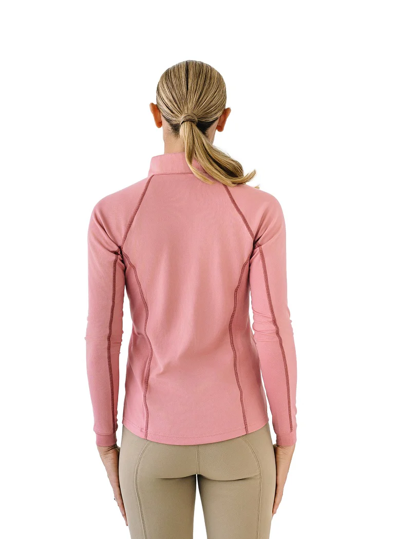 Quarter-Zip Long Sleeve Sunshirt - Rose Warm Earth - Image 4