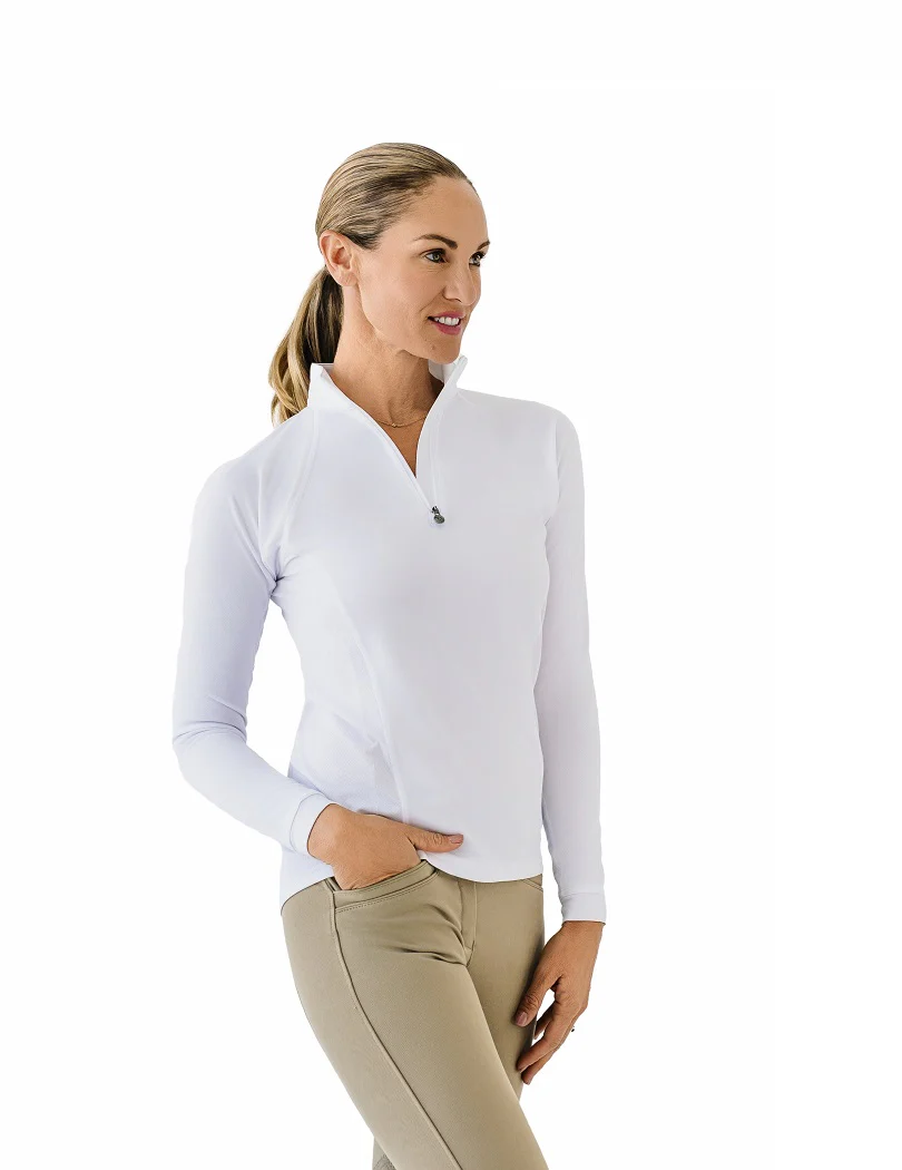 Quarter-Zip Long Sleeve Sunshirt - White - Image 2