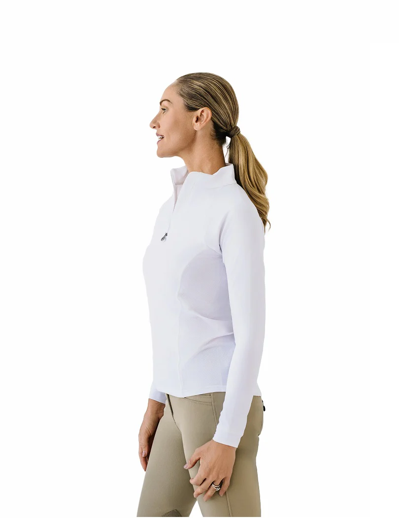 Quarter-Zip Long Sleeve Sunshirt - White - Image 4