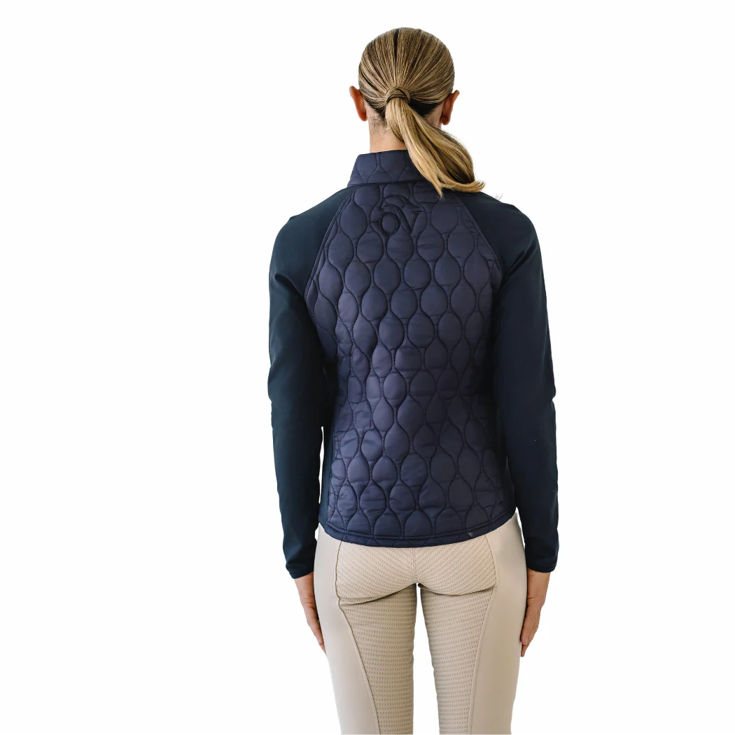 Quilted Hybrid Puffer Jacket - Black - Image 3
