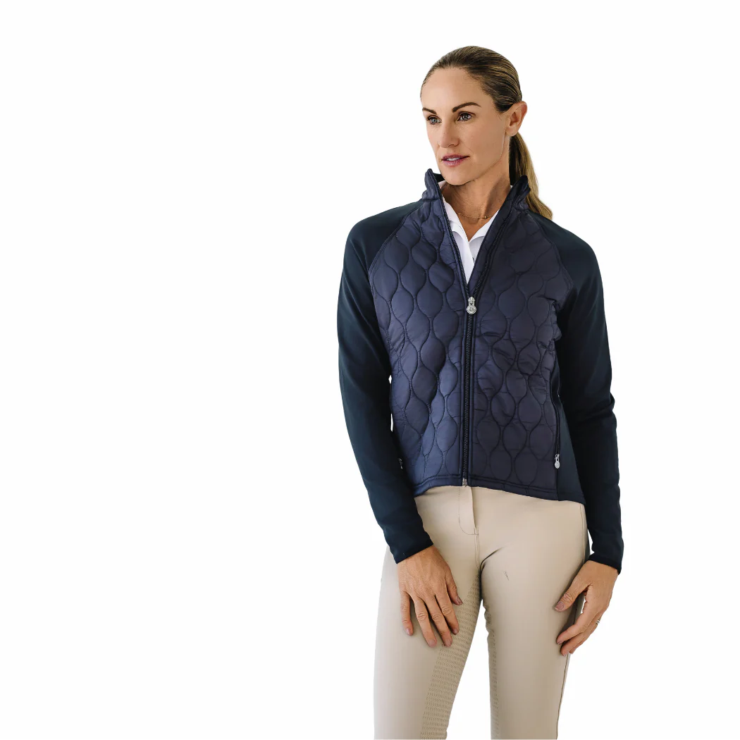 Quilted Hybrid Puffer Jacket - Black - Image 5