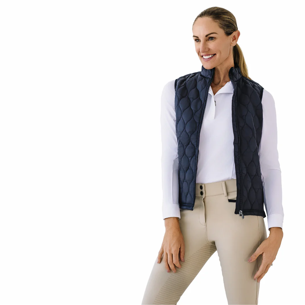 Quilted Hybrid Puffer Vest - Black - Image 3