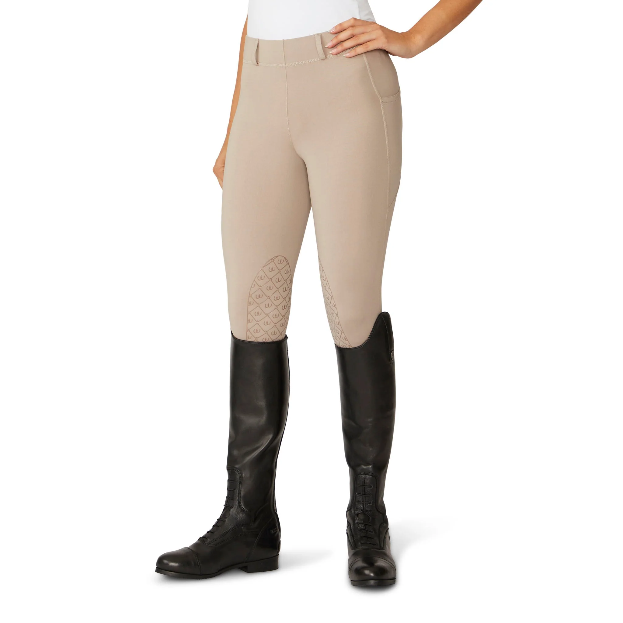Women's AeroWick Knee Patch Tight - Neutral Beige - Image 4