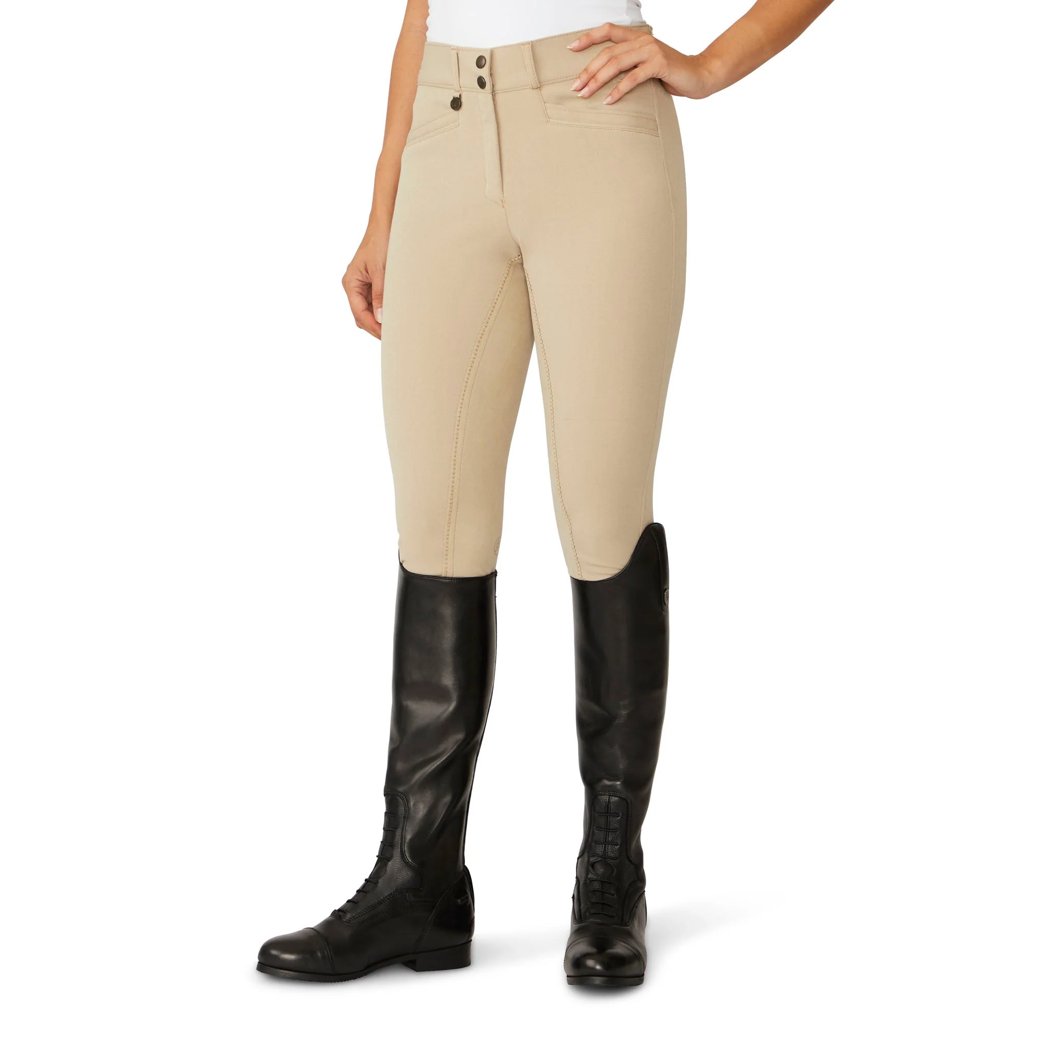 Women's Celebrity EuroWeave DX Full Seat Breech - Show Tan - Image 4
