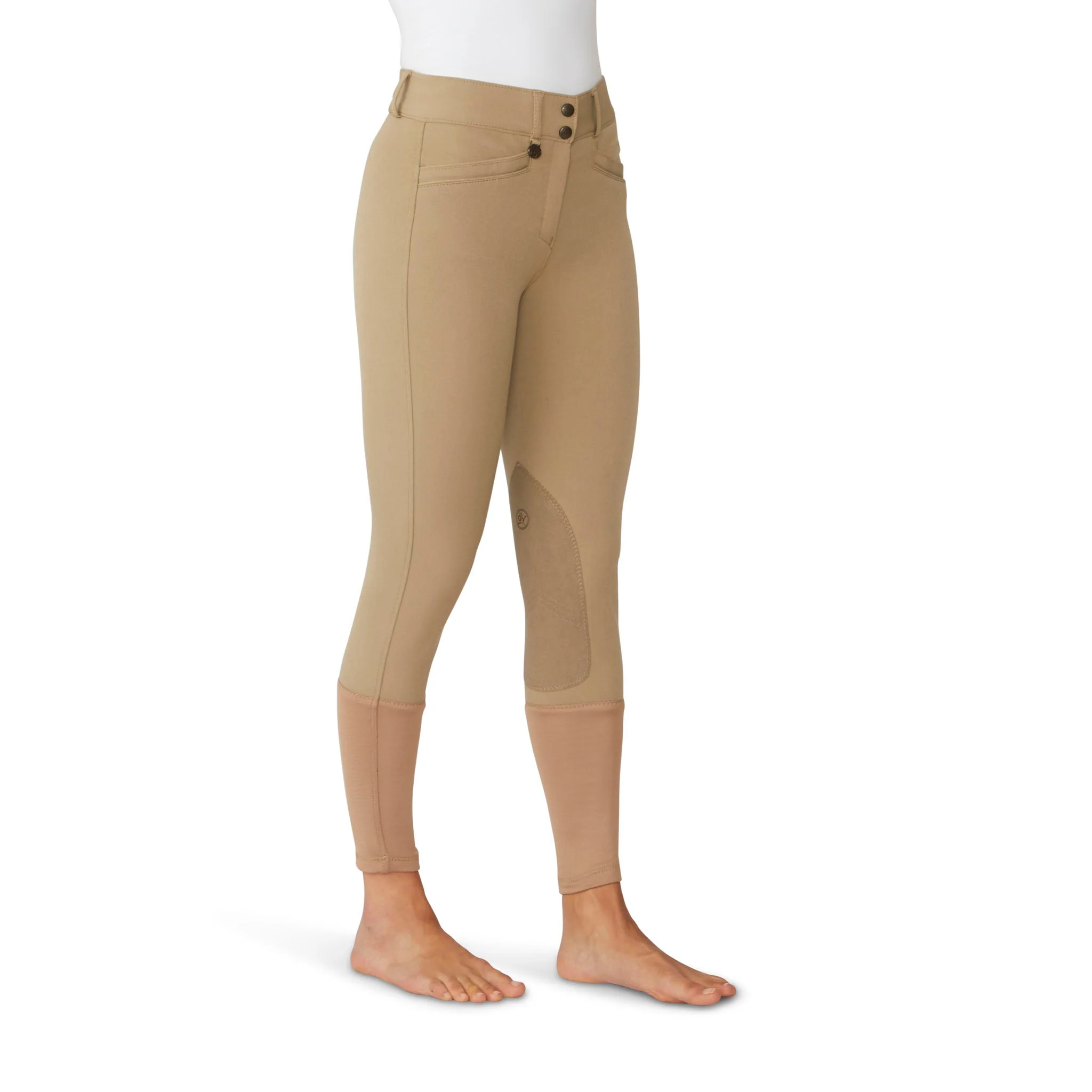 Women's Celebrity EuroWeave DX Knee Patch Breech - Light Tan - Image 3