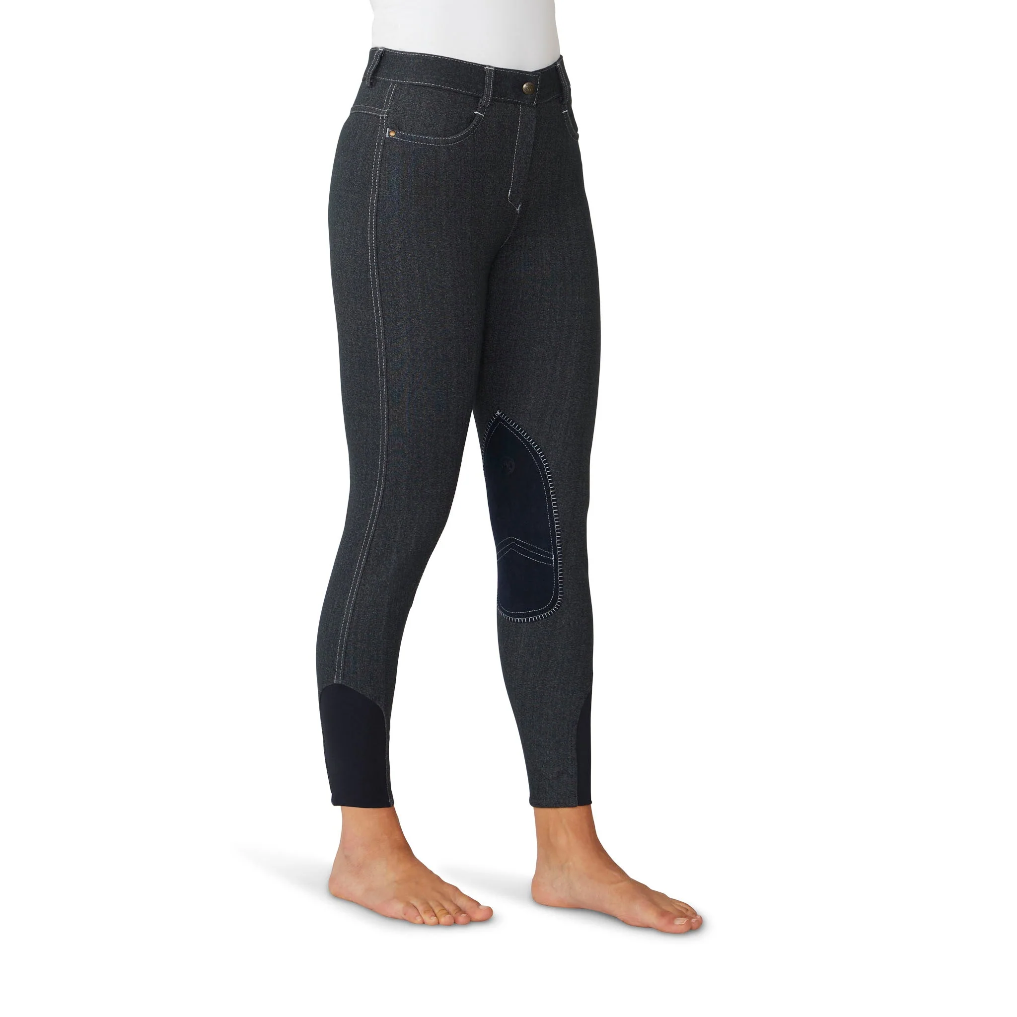 Women's SoftFlex Suede Knee Patch Breech - Indigo - Image 3